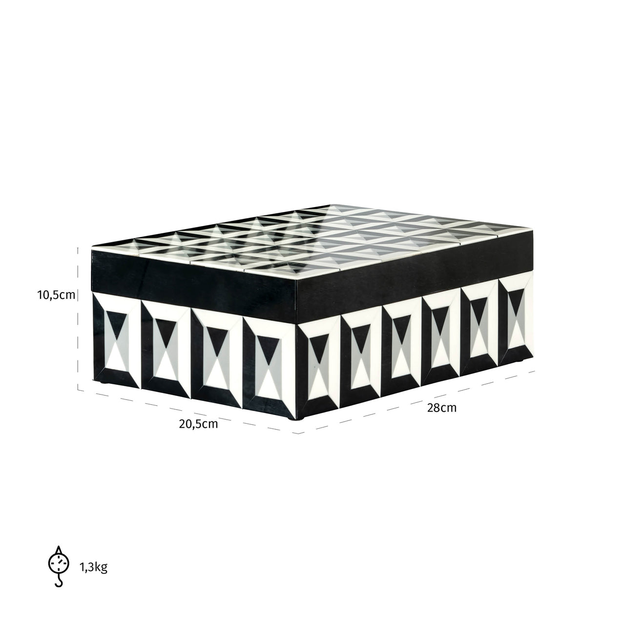 Richmond Interiors Aufbewahrungsbox Licia black/white large Aufbewahrungsbox Richmond Interiors