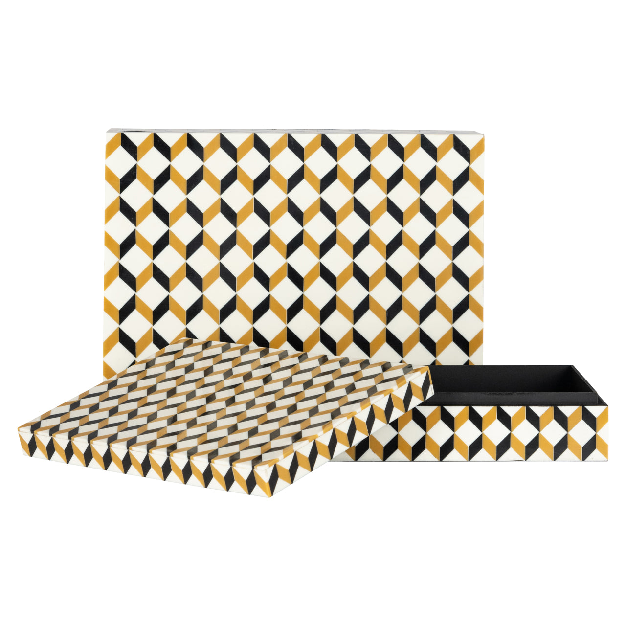 Richmond Interiors Aufbewahrungsbox Frences black/gold (Set of 2)