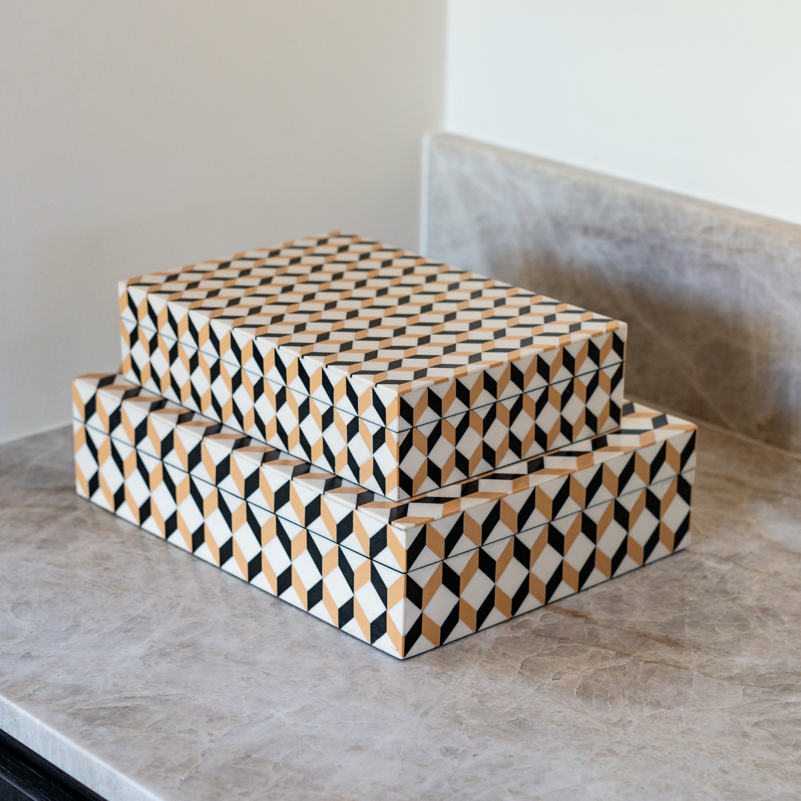 Richmond Interiors Aufbewahrungsbox Frences black/gold (Set of 2) Aufbewahrungsbox Richmond Interiors