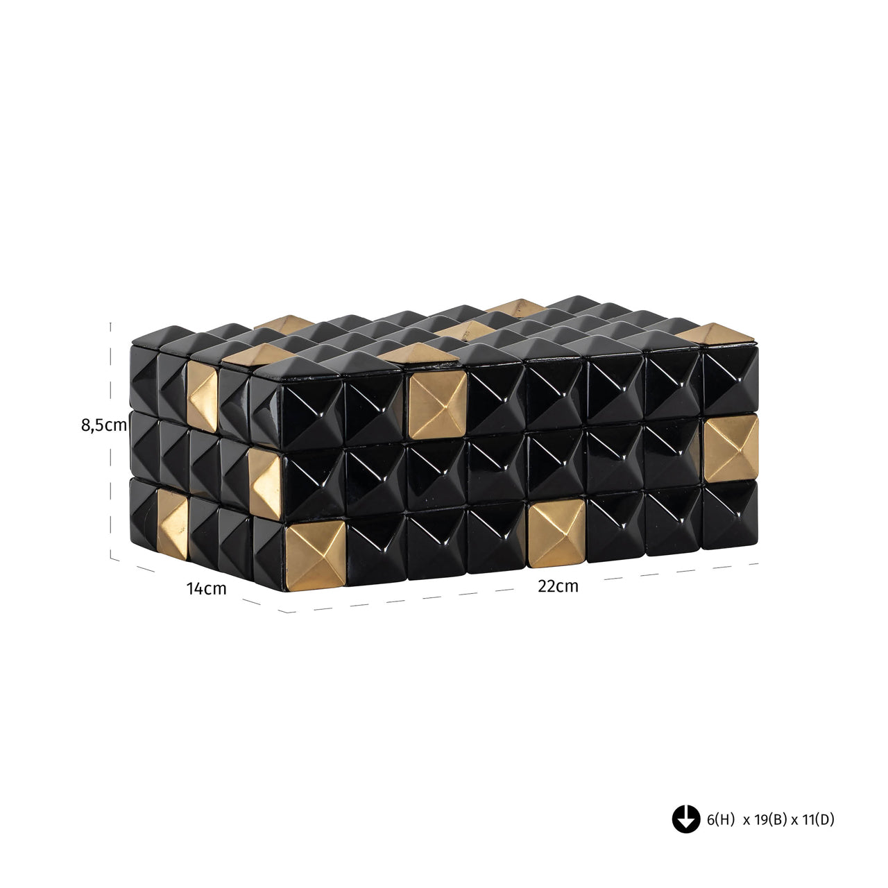 Richmond Interiors Aufbewahrungsbox Velicia black/gold Aufbewahrungsbox Richmond Interiors