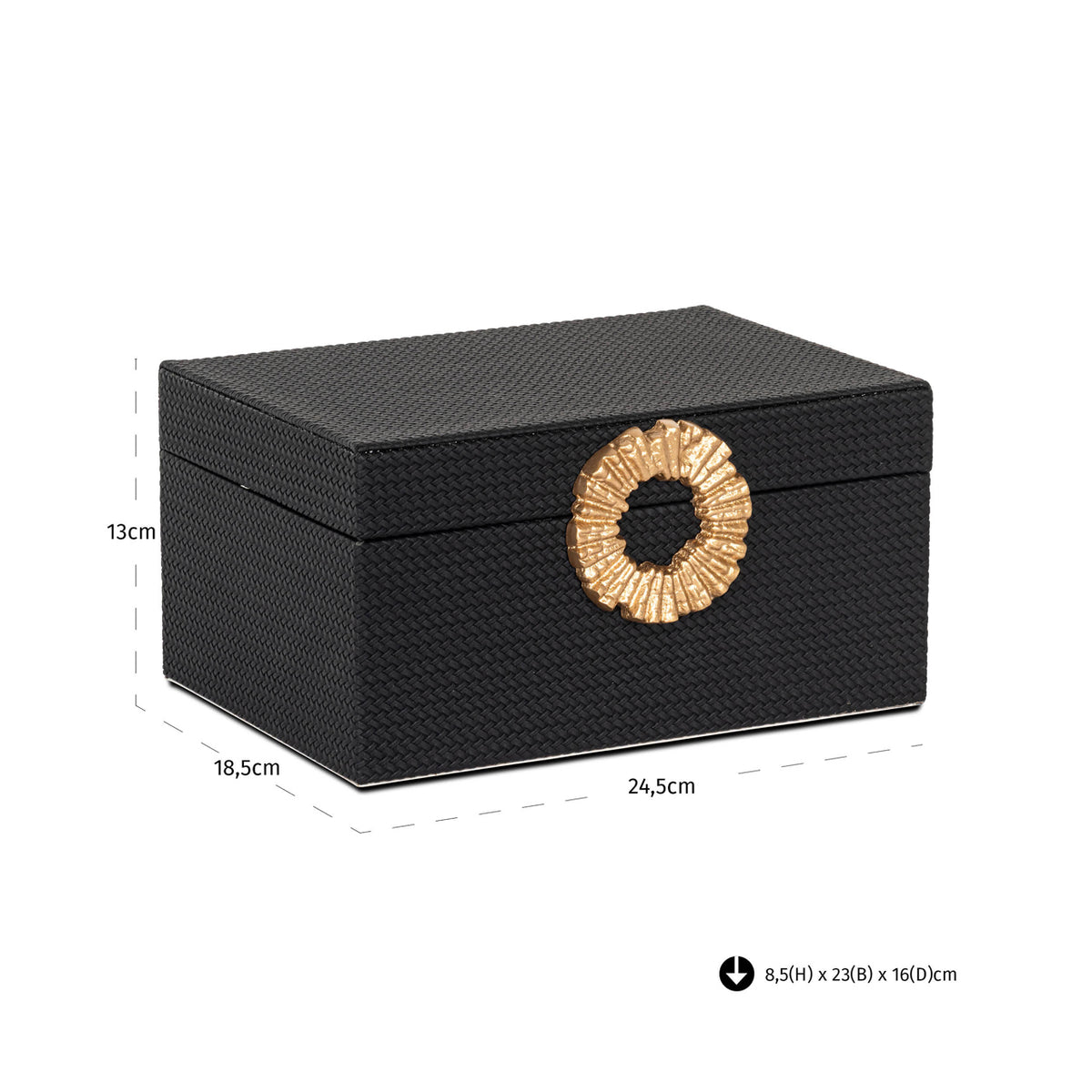 Richmond Interiors Aufbewahrungsbox Amal black/gold large Richmond Interiors