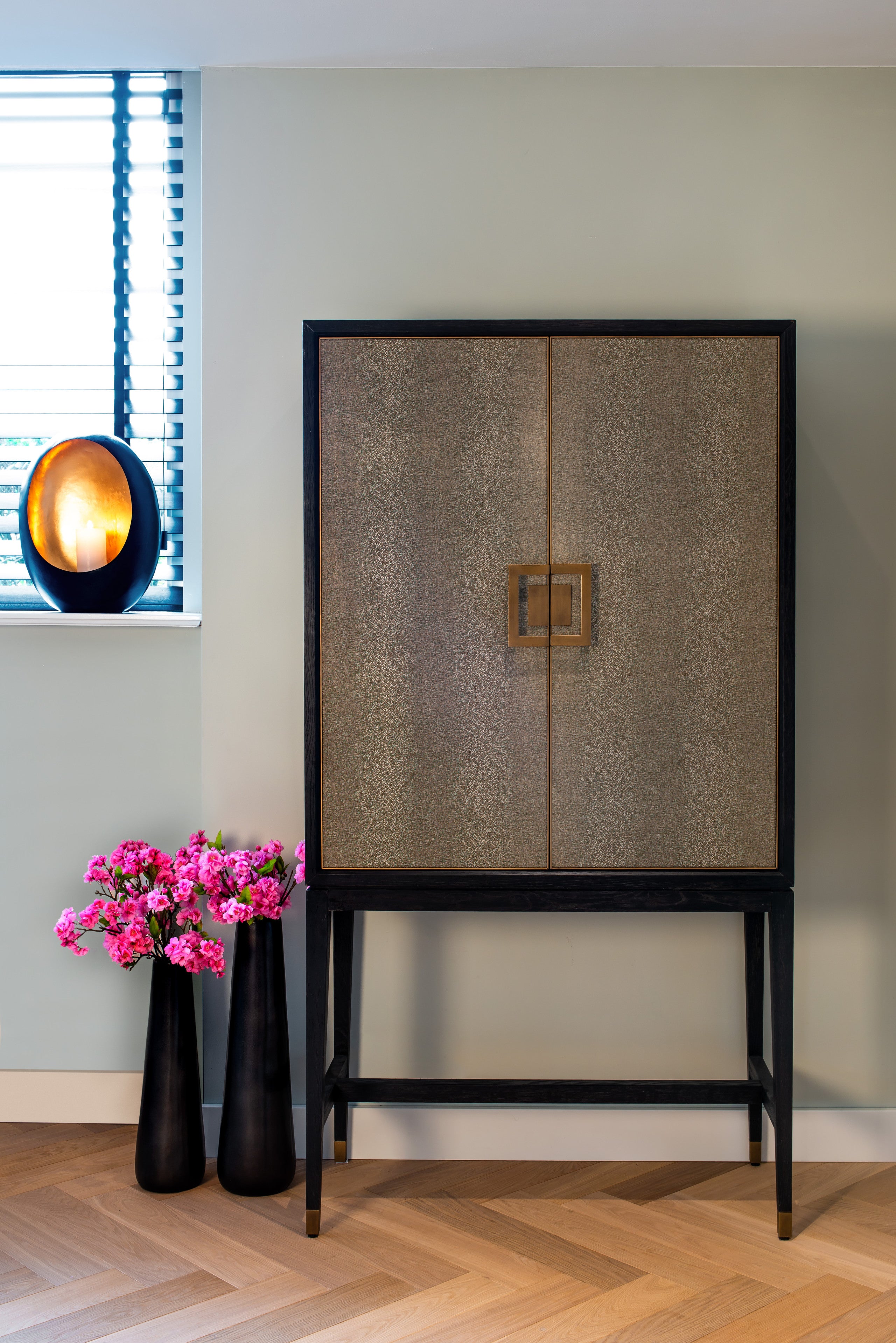 Richmond Interiors Schrank Bloomville brass shagreen Schrank Richmond Interiors