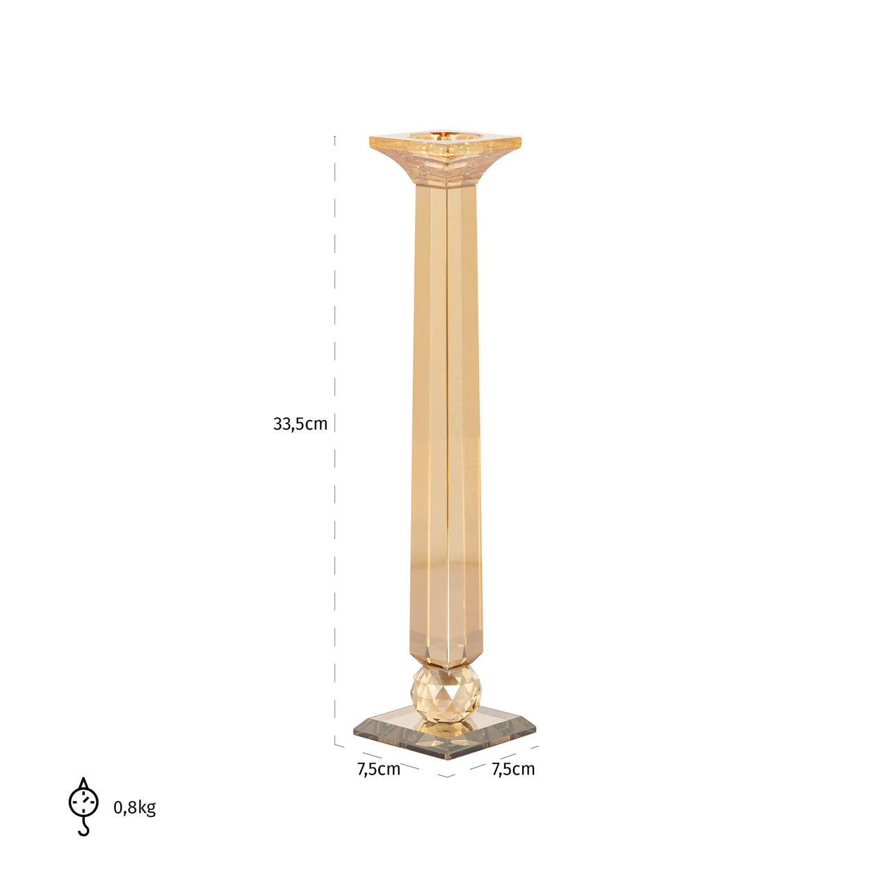 Richmond Interiors Kerzenhalter Milou amber large Kerzenhalter Richmond Interiors