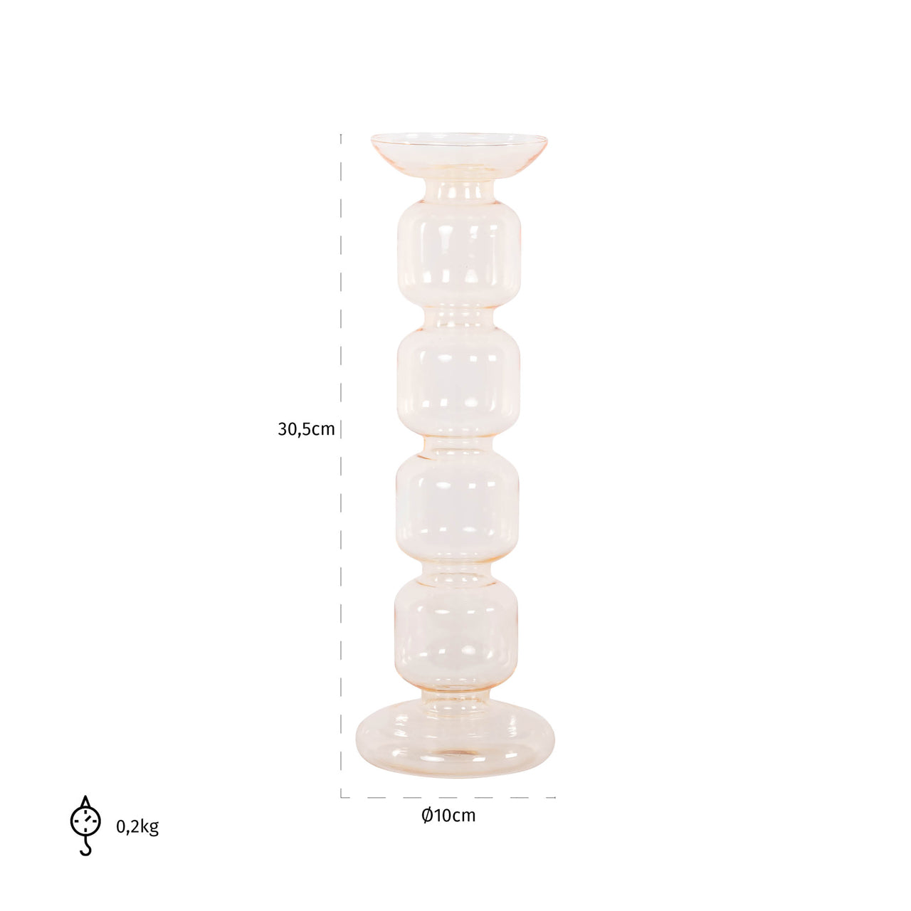 Richmond Interiors Kerzenhalter Rabia amber medium