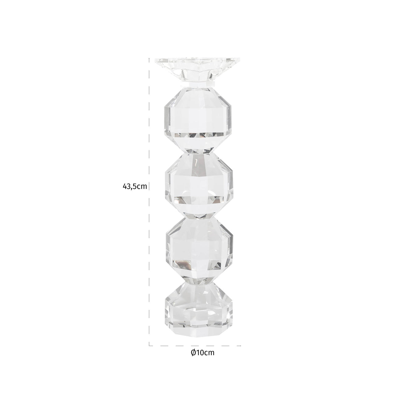 Richmond Interiors Kerzenhalter Safia clear transparent large Kerzenhalter Richmond Interiors