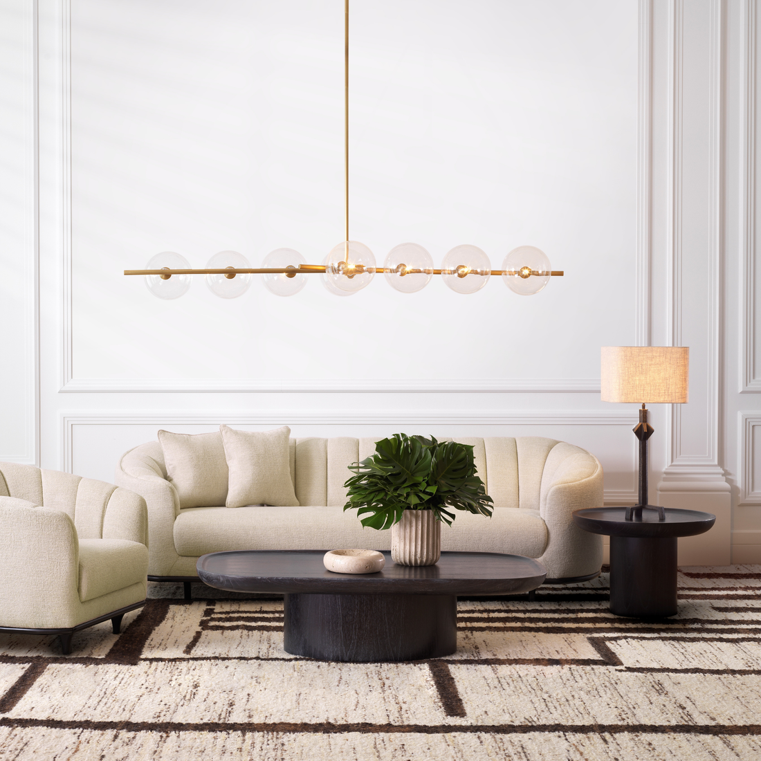 Eichholtz Beistelltisch Rouault – Anthrazitgraues Furnier Beistelltisch rund Eichholtz