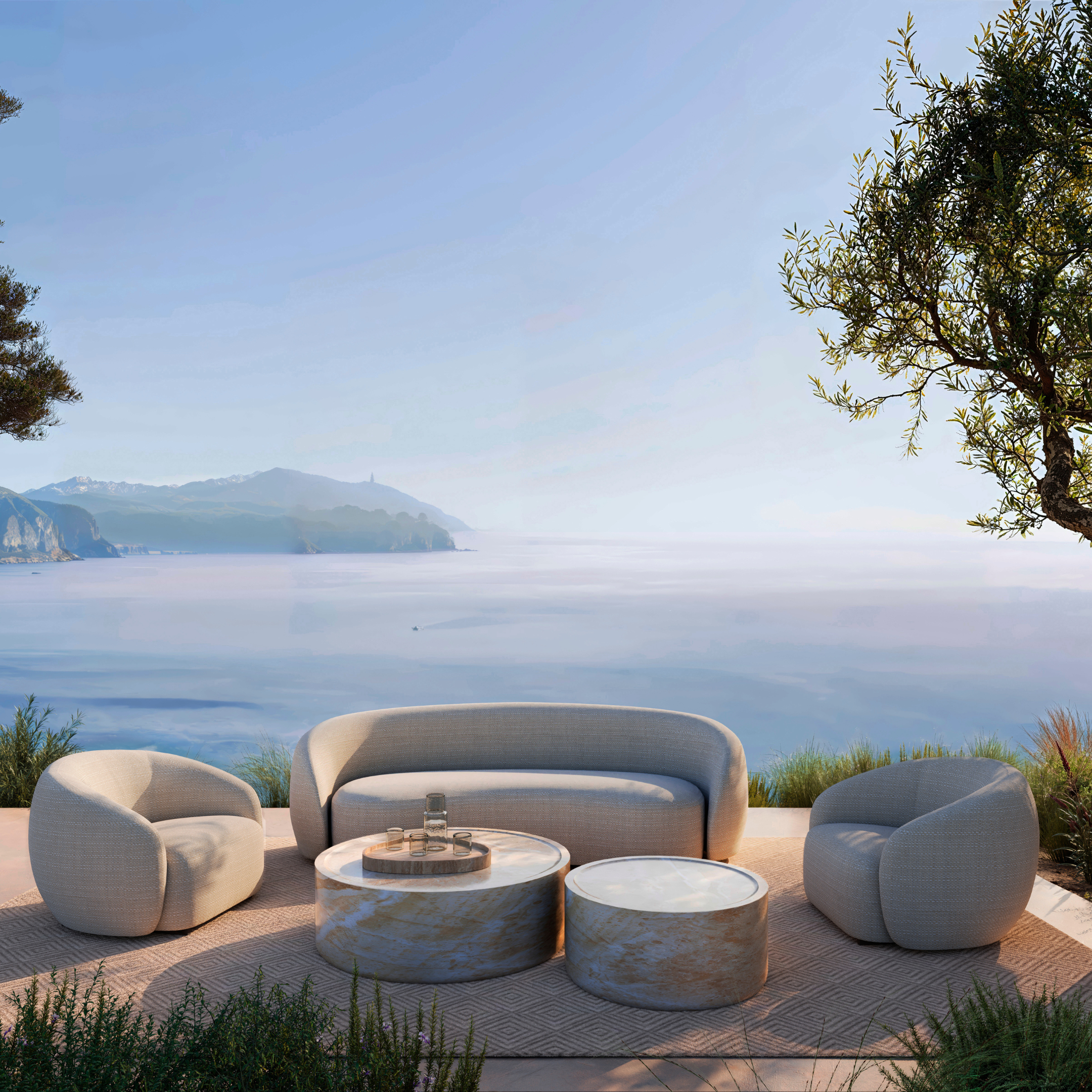 Eichholtz Gartensofa Amore – Mauritius Light Grey Outdoor Sofa Eichholtz