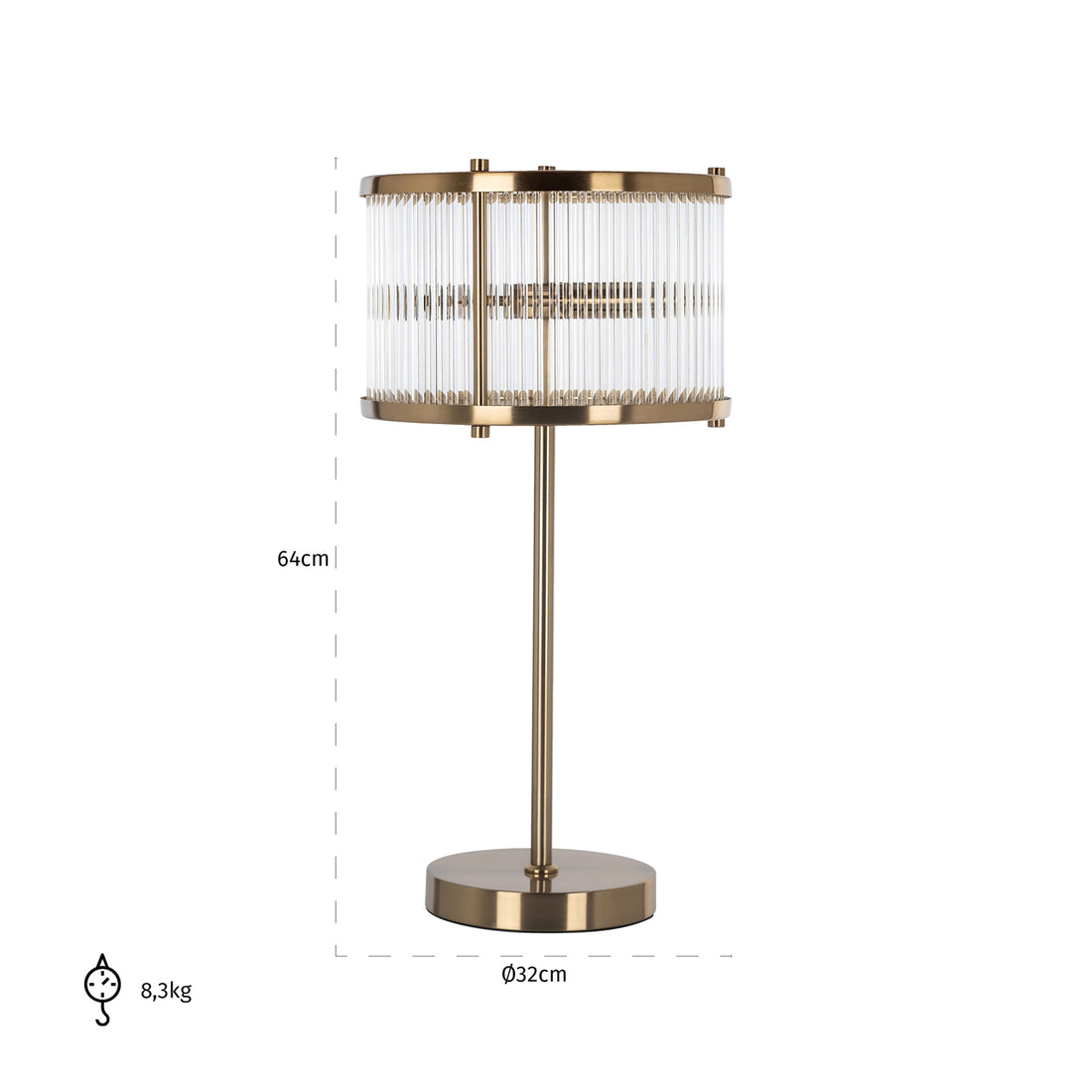 Richmond Interiors Tischlampe Loiza brushed gold Tischlampe Richmond Interiors
