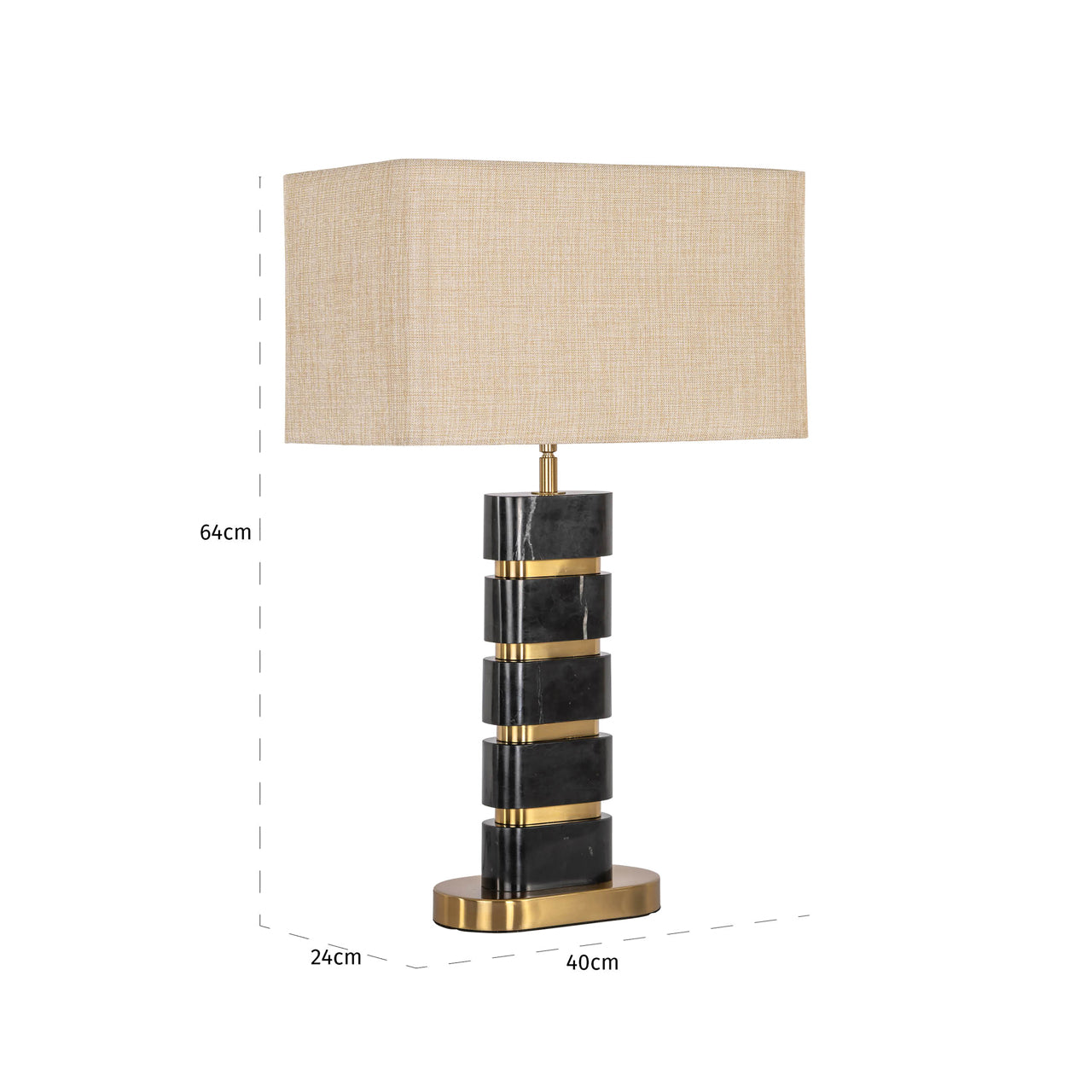 Richmond Interiors Tischlampe Levina black/gold
