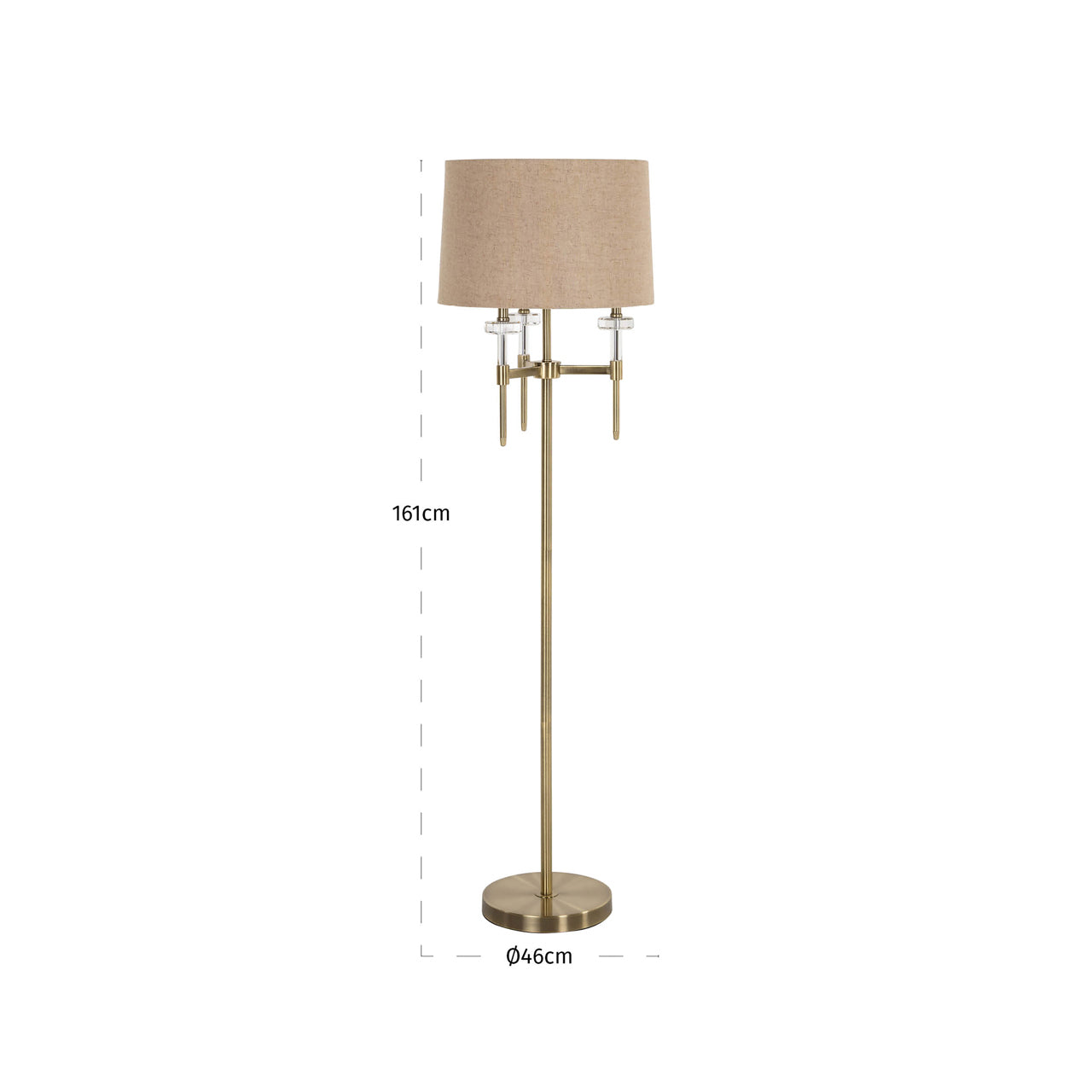 Richmond Interiors Stehlampe Josie brushed gold Stehlampe Richmond Interiors