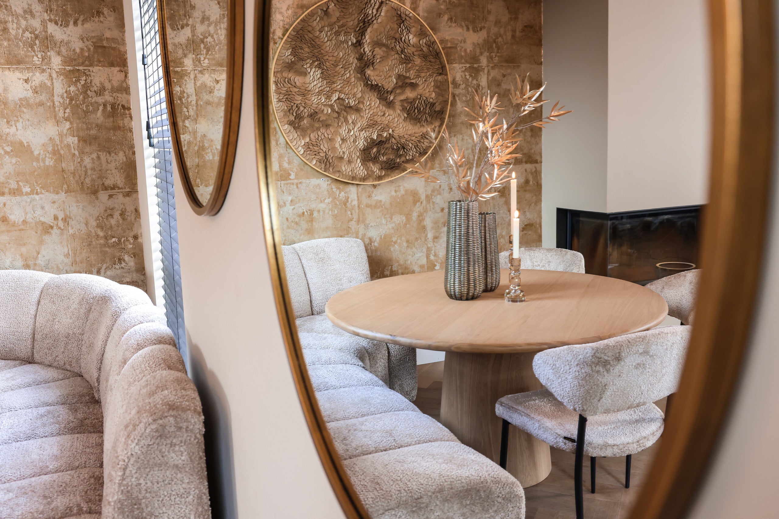 Richmond Interiors Sitzbank Hillpark lovely beige round corner Sitzbank Richmond Interiors