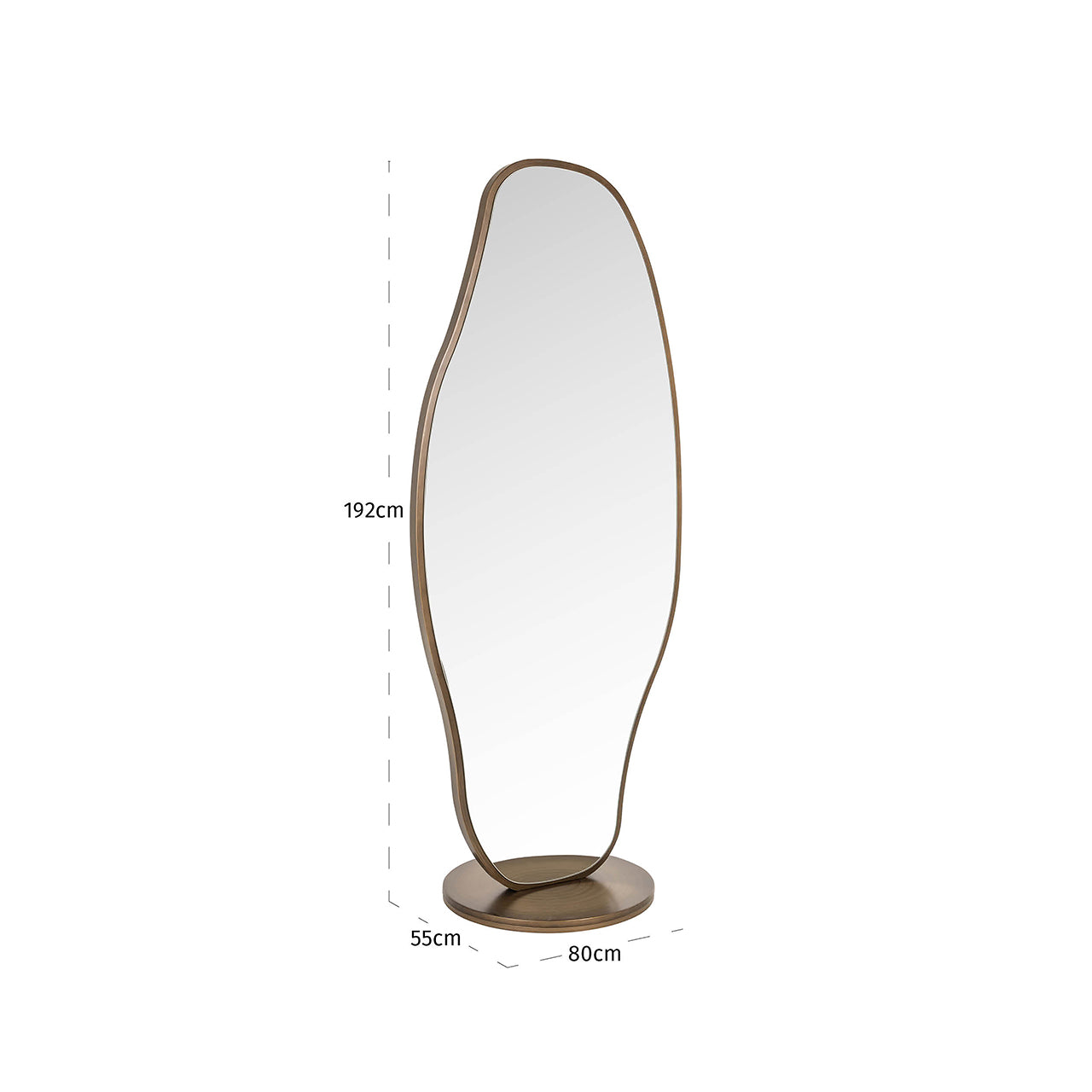 Richmond Interiors Standspiegel Jalyce – Brushed Gold Stehspiegel Richmond Interiors