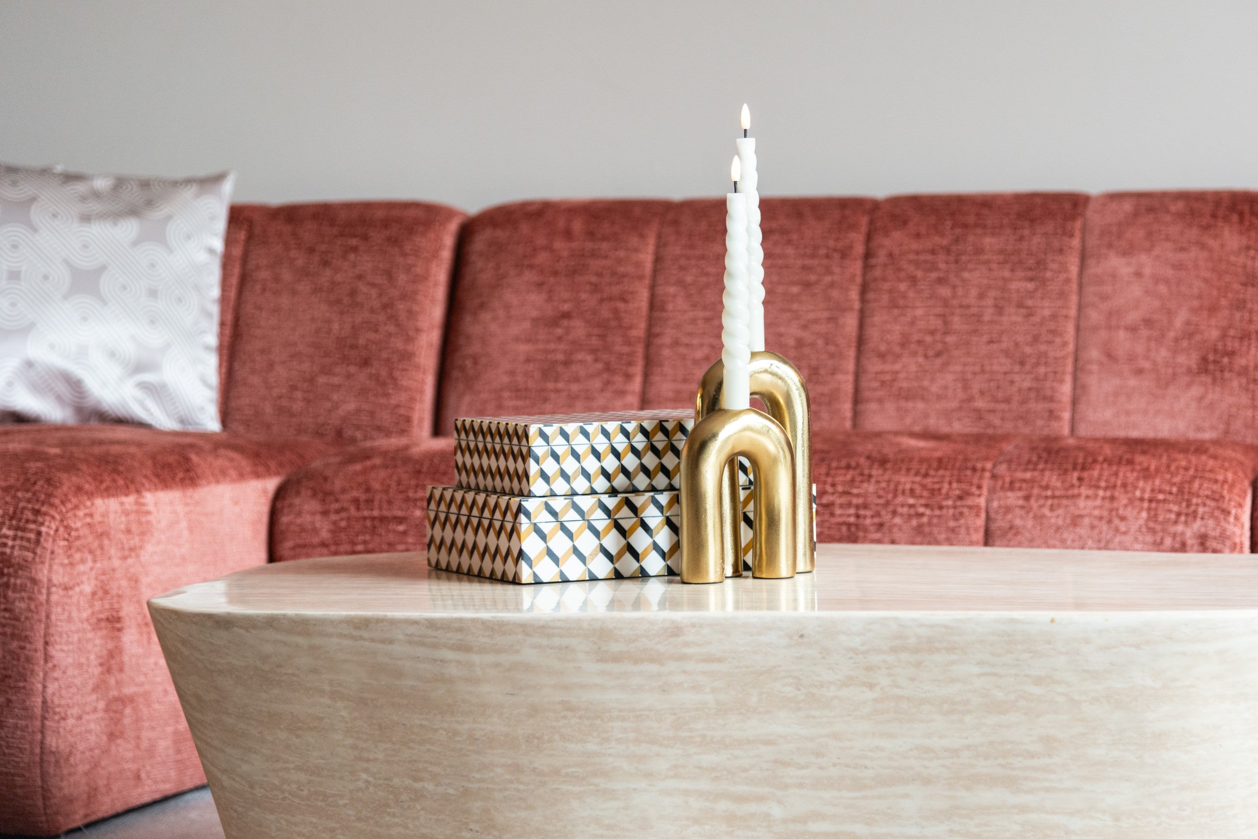 Richmond Interiors Kissen Mindy quadrant cream 50x50