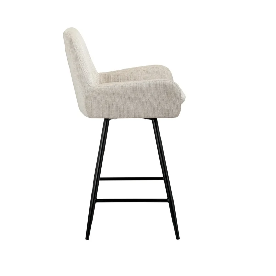Richmond Interiors - 2er-Set Barhocker Linsey beige Chenille Barhocker Richmond Interiors