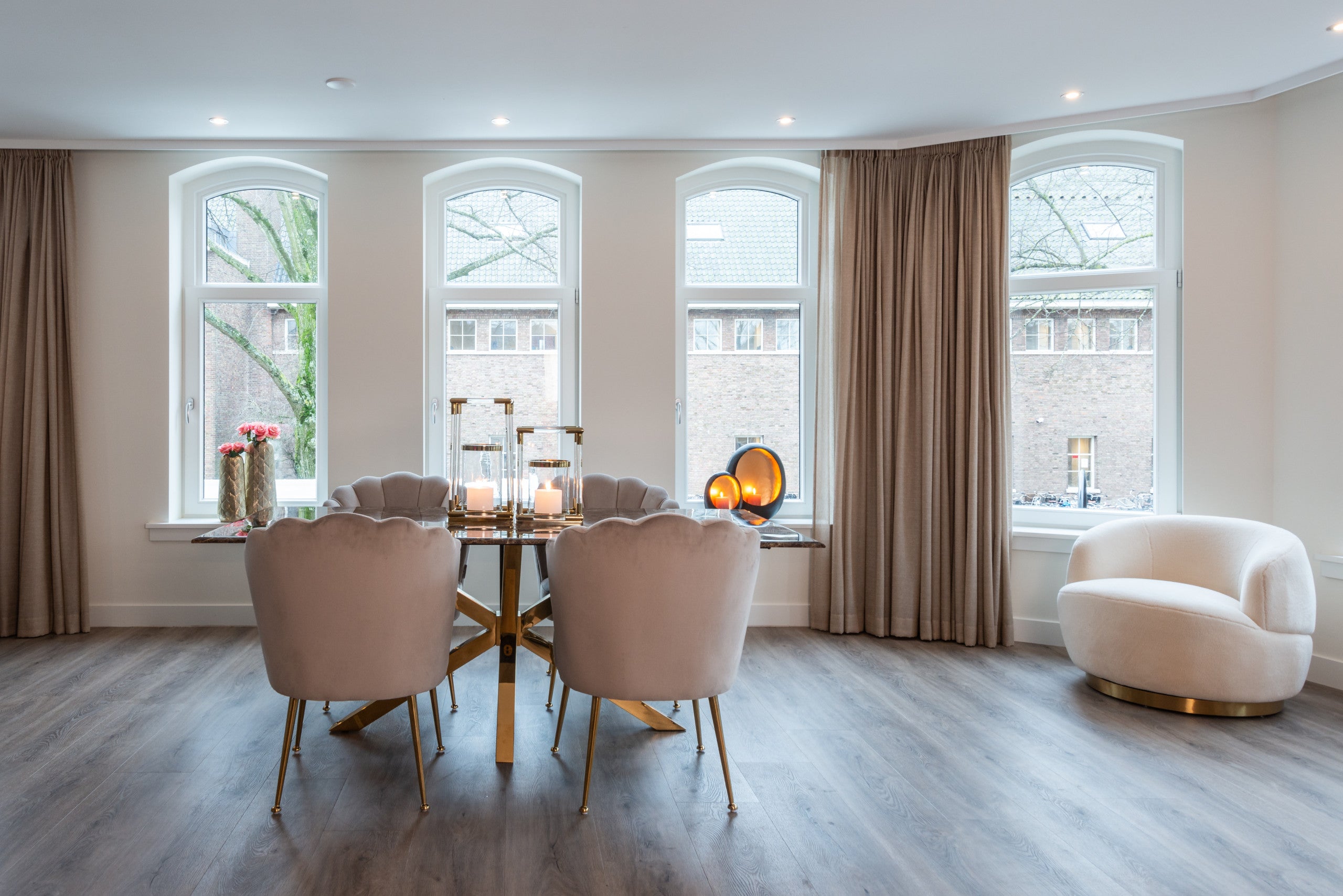 Richmond Interiors Esszimmerstuhl Pippa khaki velvet