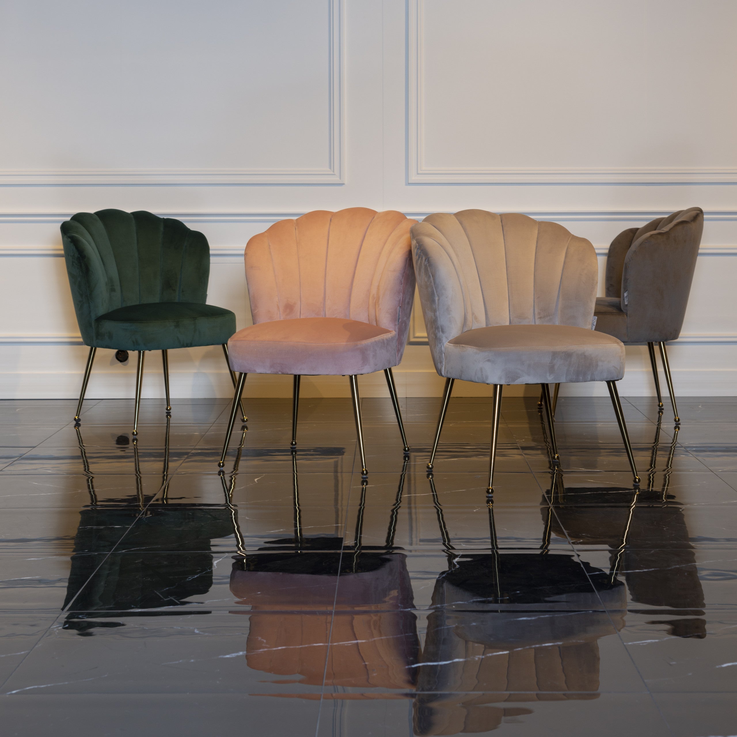 Richmond Interiors Esszimmerstuhl Pippa khaki velvet Esszimmerstuhl Richmond Interiors