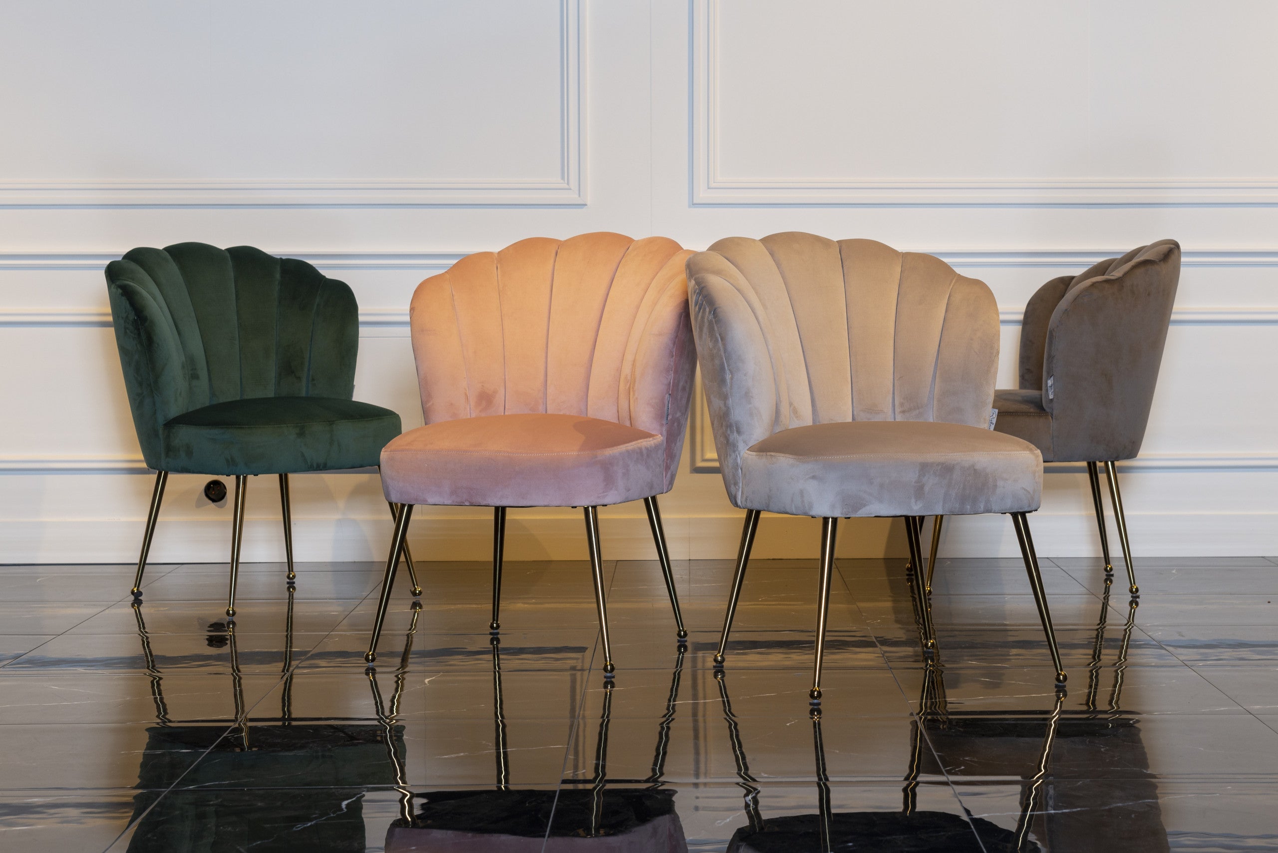 Richmond Interiors Esszimmerstuhl Pippa khaki velvet