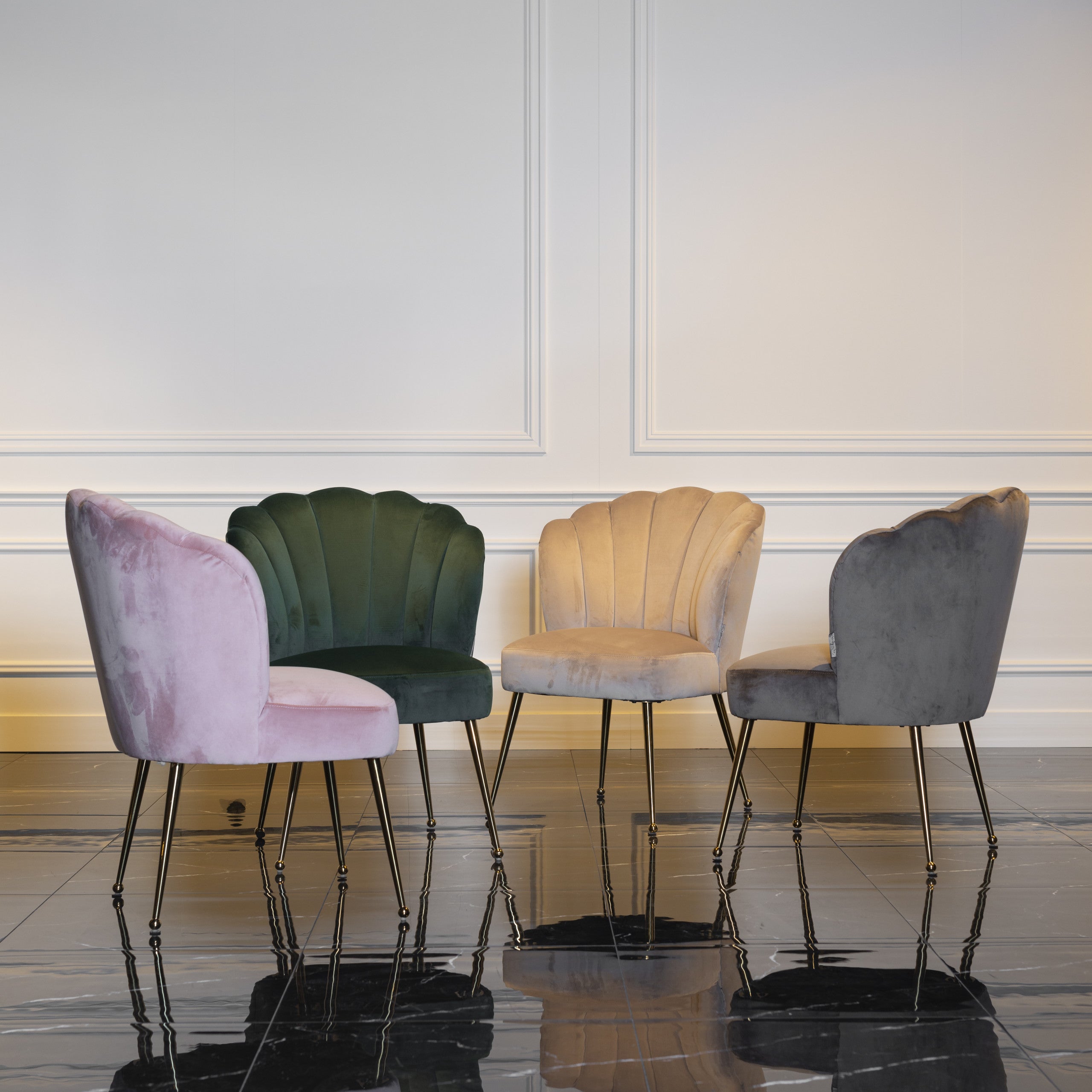 Richmond Interiors Esszimmerstuhl Pippa khaki velvet Esszimmerstuhl Richmond Interiors