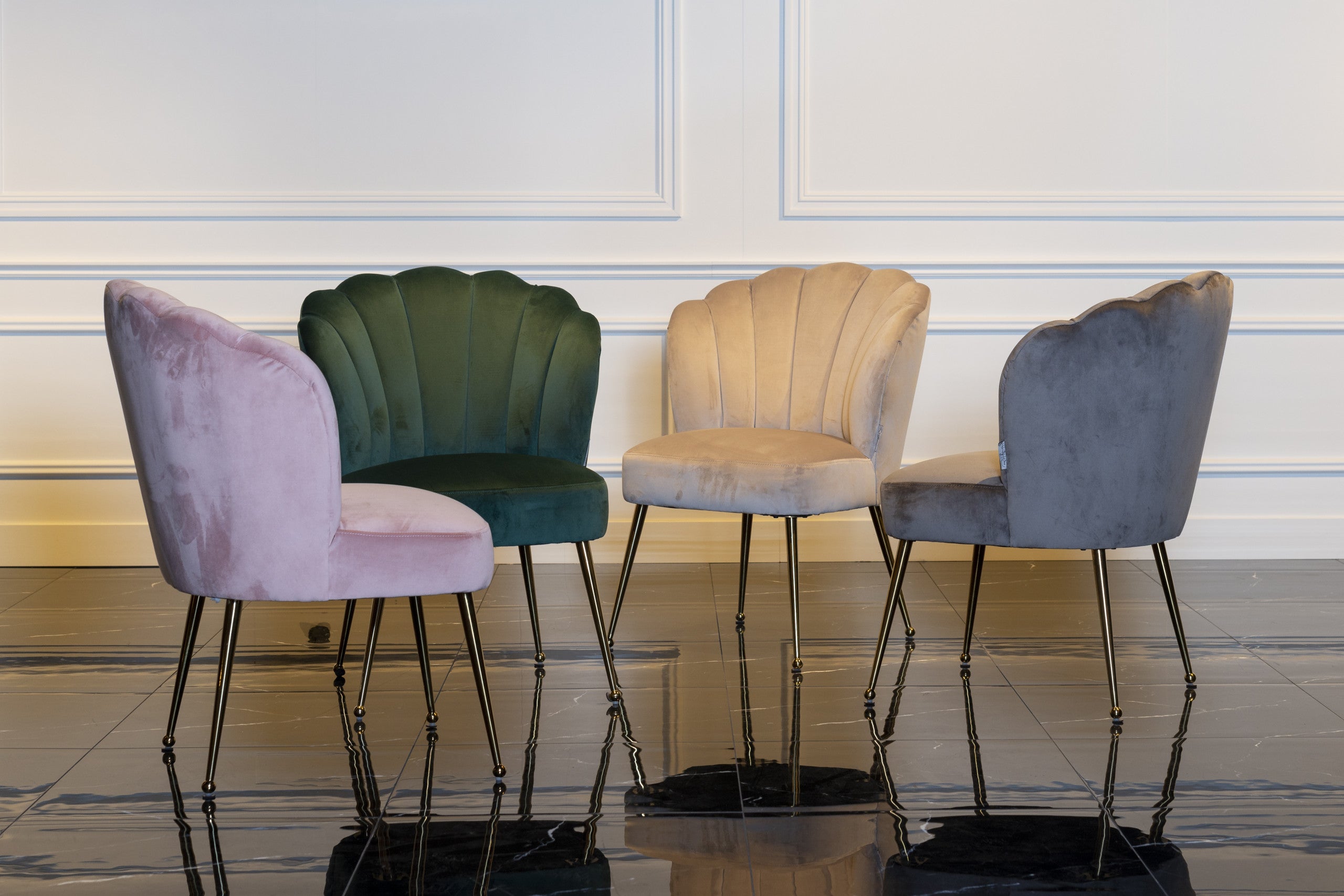 Richmond Interiors Esszimmerstuhl Pippa khaki velvet