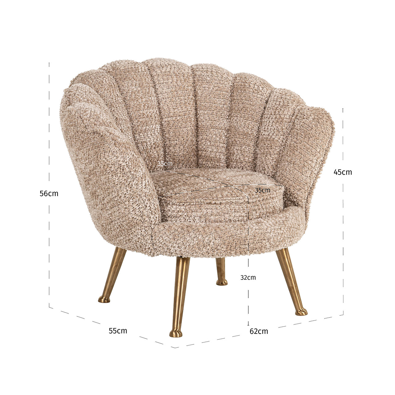 Richmond Interiors Kinderstuhl Charly – Lovely Cream Kindersessel Richmond Interiors