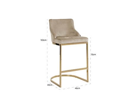 Richmond Interiors 2er-Set Barstuhl Bolton khaki velvet / gold fire retardant Barstuhl Richmond Interiors