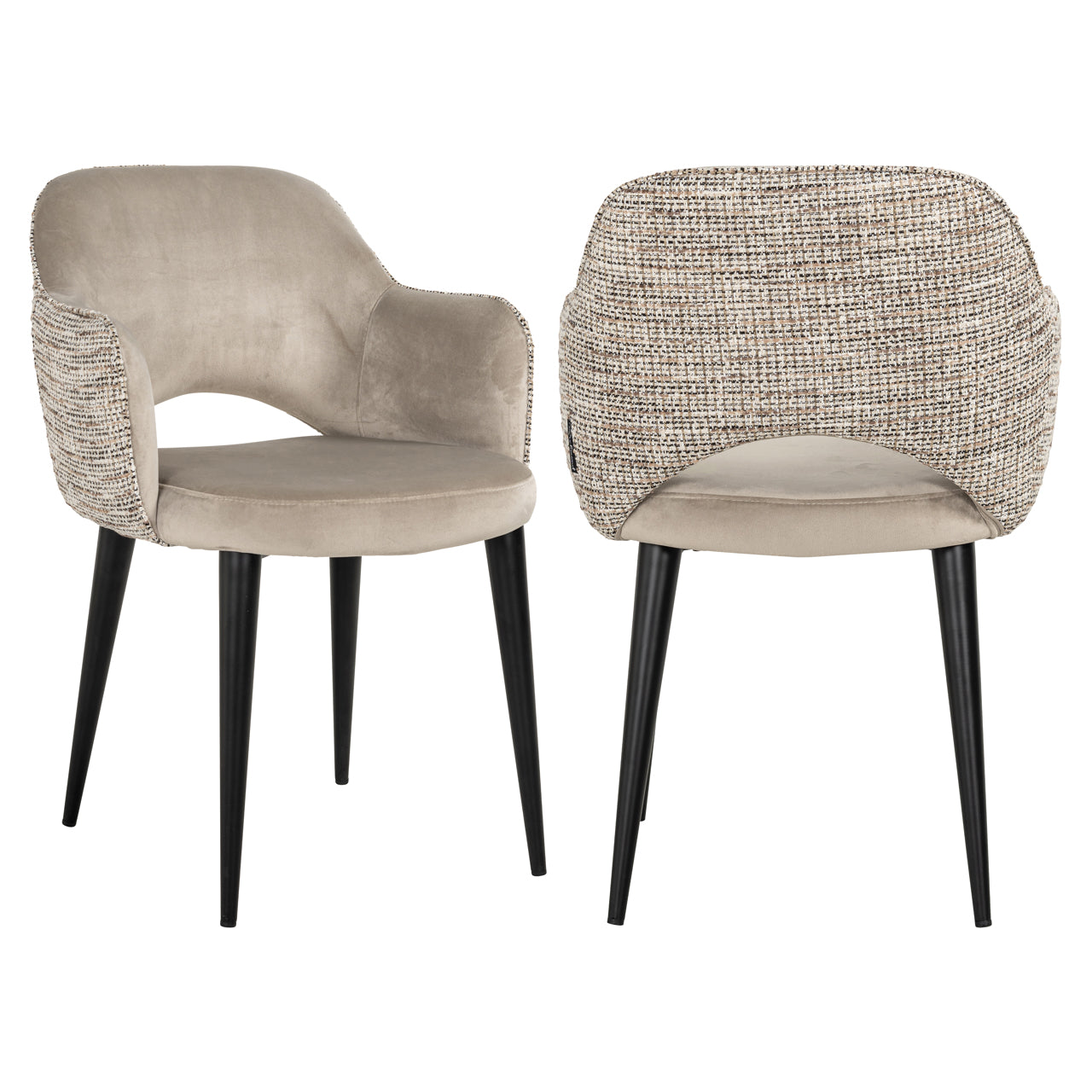 Richmond Interiors Esszimmerstuhl Giovanna trendy nature / khaki velvet fire retardant Esszimmerstuhl Richmond Interiors