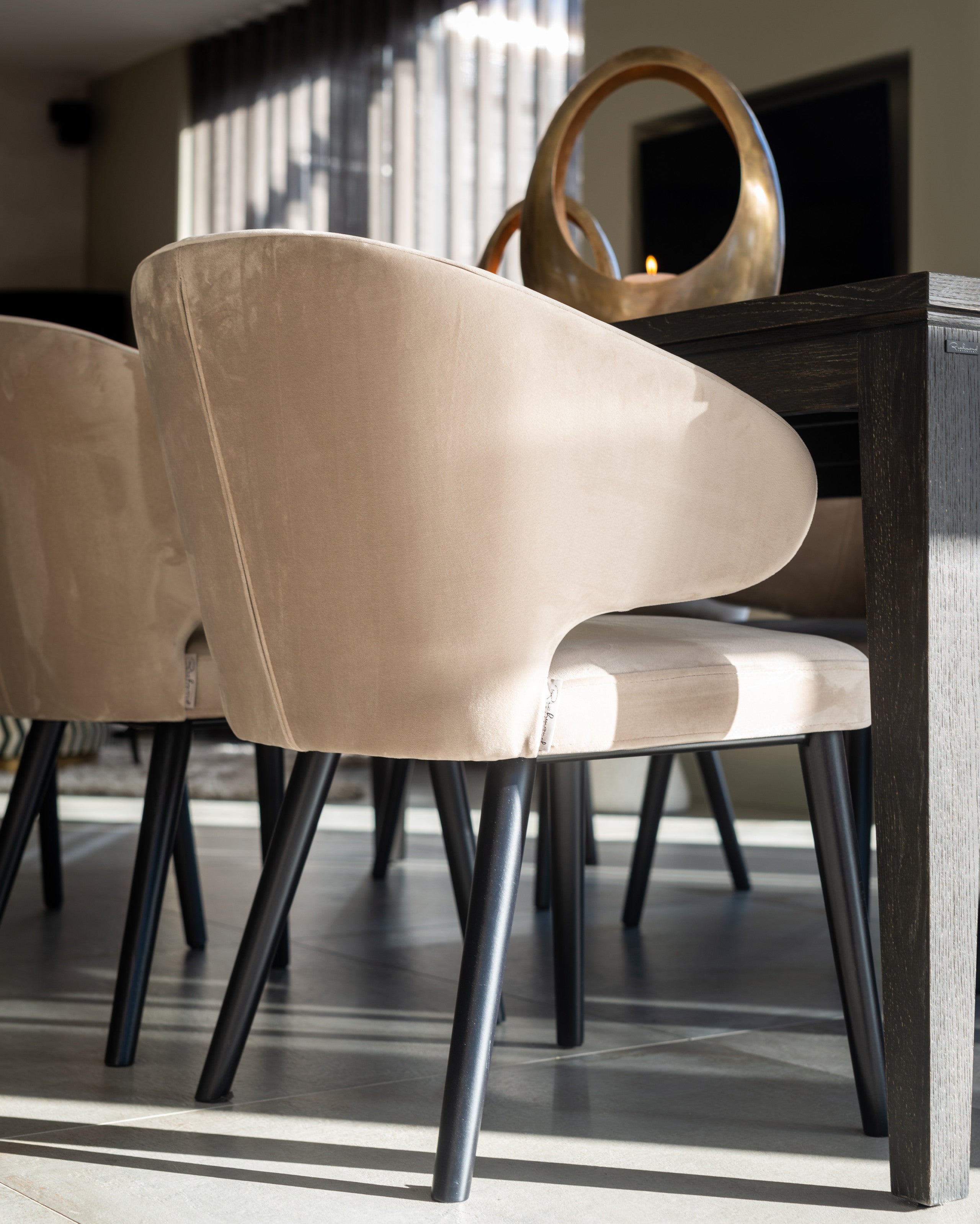 Richmond Interiors Barhocker Indigo khaki velvet Barhocker Richmond Interiors