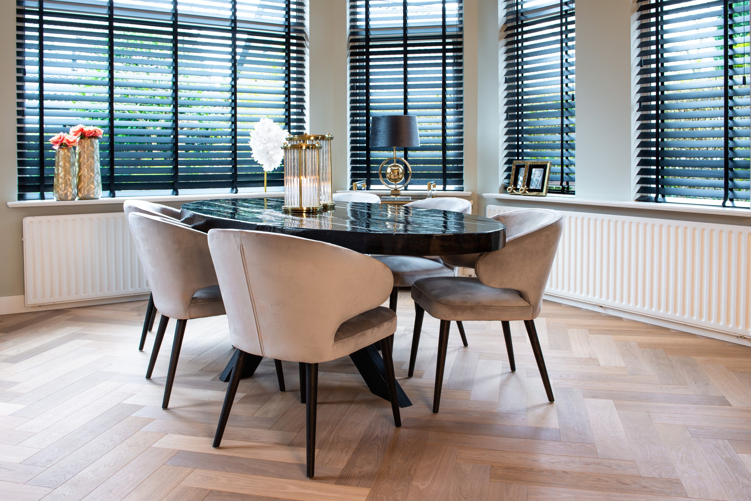 Richmond Interiors Esszimmerstuhl Indigo khaki velvet Esszimmerstuhl Richmond Interiors