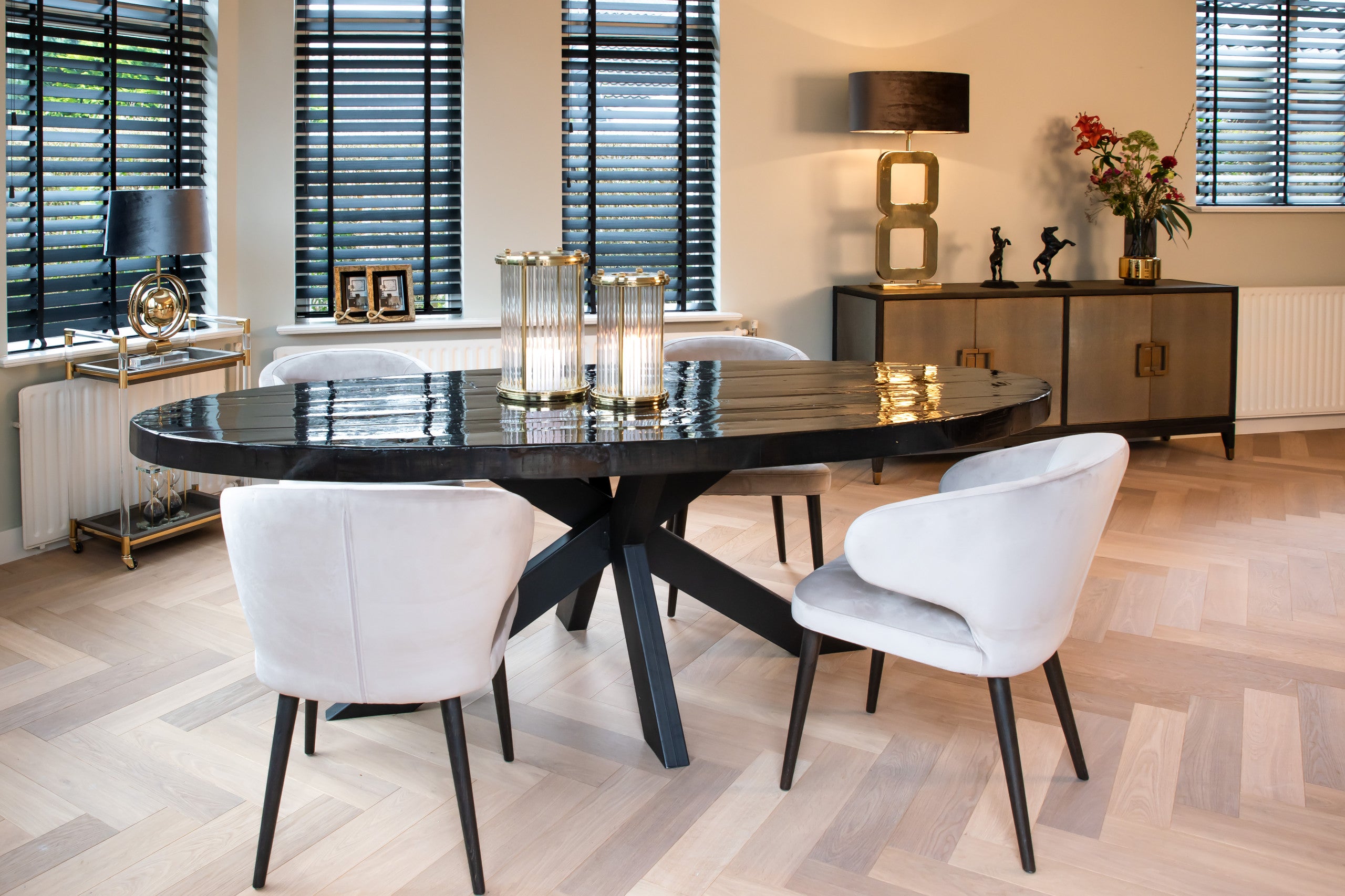 Richmond Interiors Esszimmerstuhl Indigo khaki velvet Esszimmerstuhl Richmond Interiors