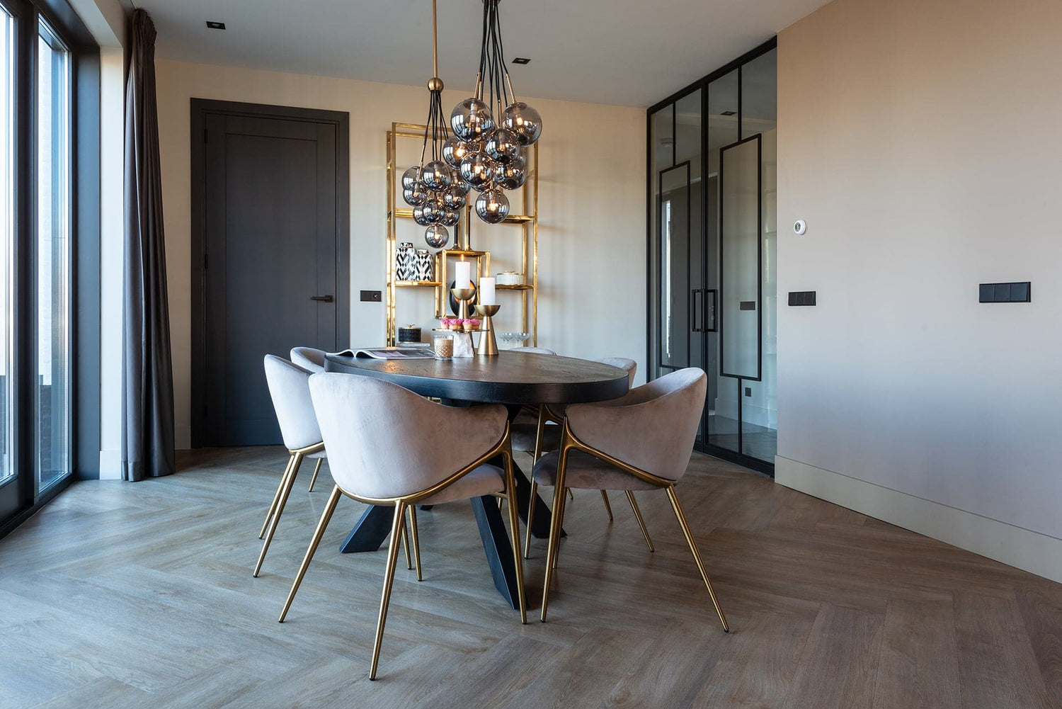 Richmond Interiors Wandschrank Magnus (Gold) Offenes Regal Richmond Interiors