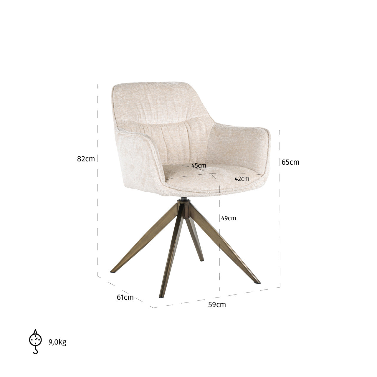Richmond Interiors Esszimmerstuhl Aline white chenille swivel fire retardant Esszimmerstuhl Richmond Interiors