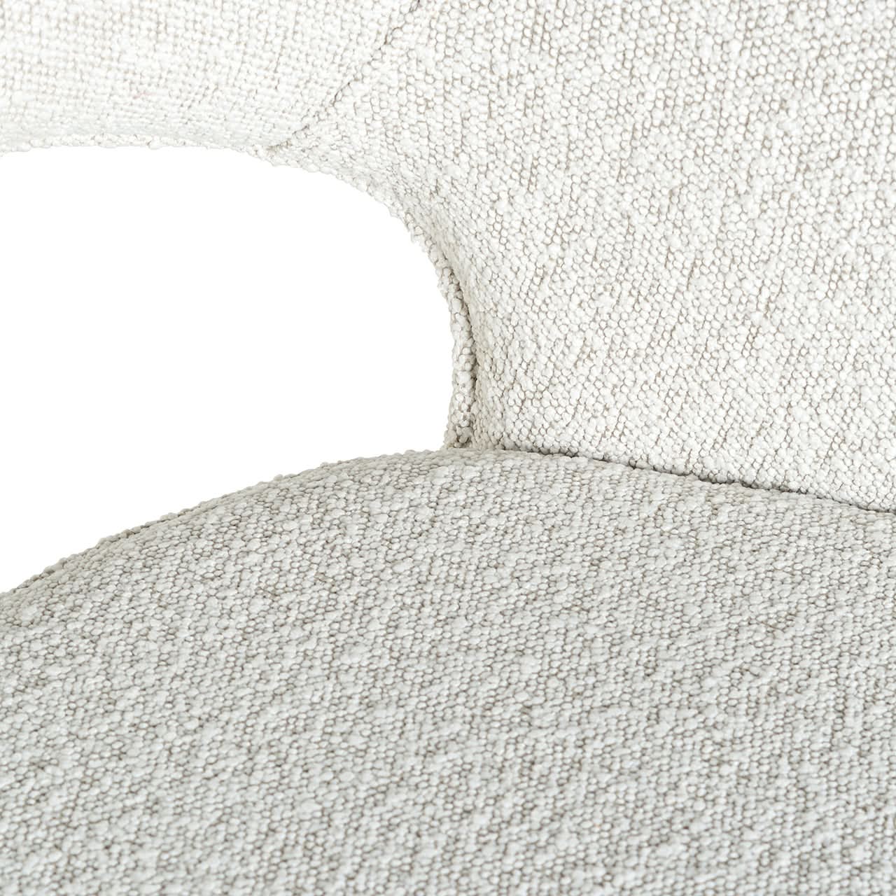 Richmond Interiors Armlehnstuhl Savoy – White Bouclé Esszimmerstuhl Richmond Interiors