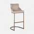 Richmond Interiors - 2er-Set Barhocker Bolton Khaki-Samt / gebürstetes Gold Barhocker Richmond Interiors