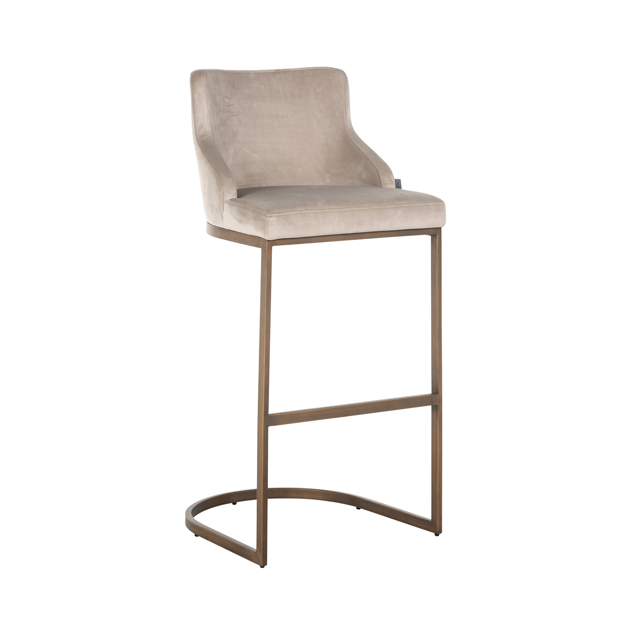 Richmond Interiors Barhocker Bolton khaki velvet brushed gold fire retardant (Set of 2) Barhocker Richmond Interiors