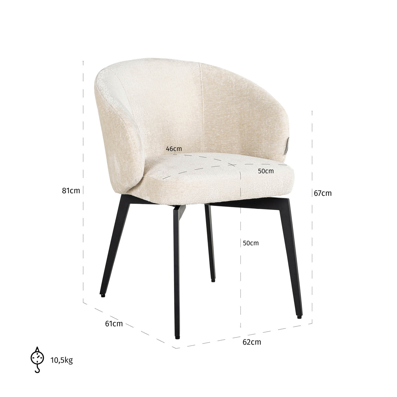 Richmond Interiors Esszimmerstuhl Amphara FR white chenille fire retardant Esszimmerstuhl Richmond Interiors