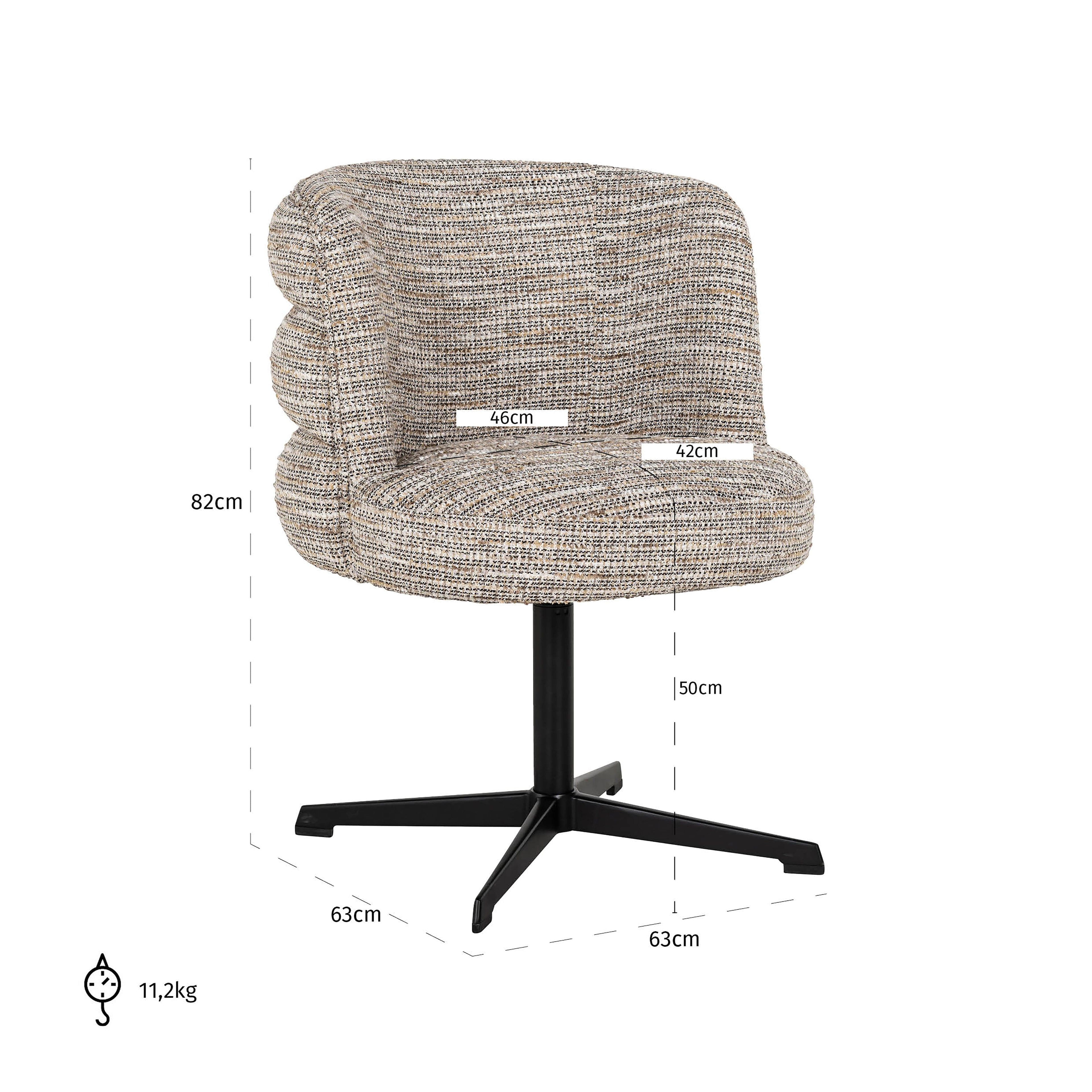 Alexander Jones Chadwick-Drehstuhl beige coco Esszimmerstuhl Alexander Jones