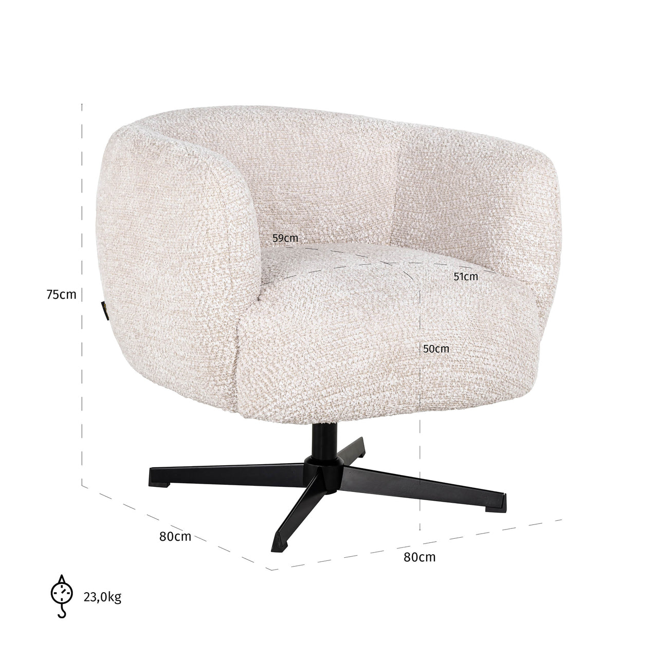 Richmond Interiors Lounge Stuhl Estelle lovely cream swivel Lounge Stuhl Richmond Interiors