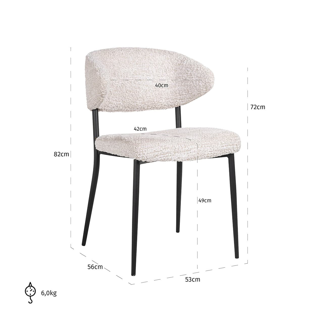 Richmond Interiors Stuhl Bea (Set von 2) (Be Lovely 11 Cream) Esszimmerstuhl Richmond Interiors