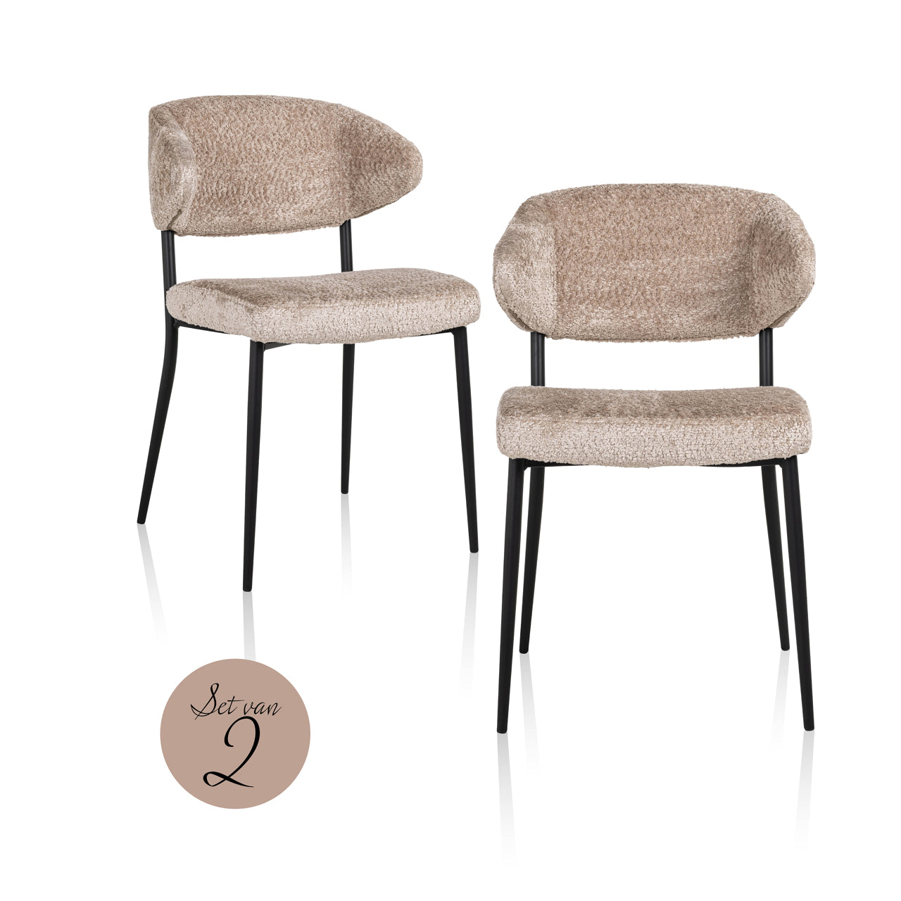 Richmond Interiors Esszimmerstuhl Bea sheep natural (Set of 2) Esszimmerstuhl Richmond Interiors
