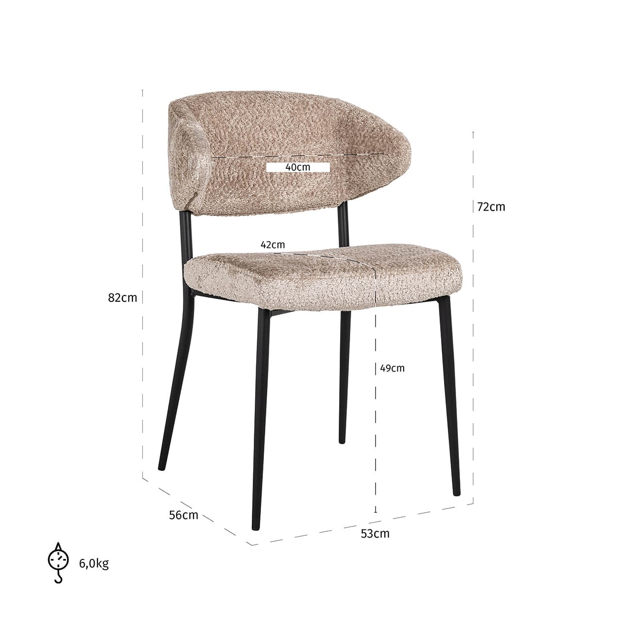 Richmond Interiors Stuhl Bea (Set von 2) (Sheep 01 nature) Esszimmerstuhl Richmond Interiors