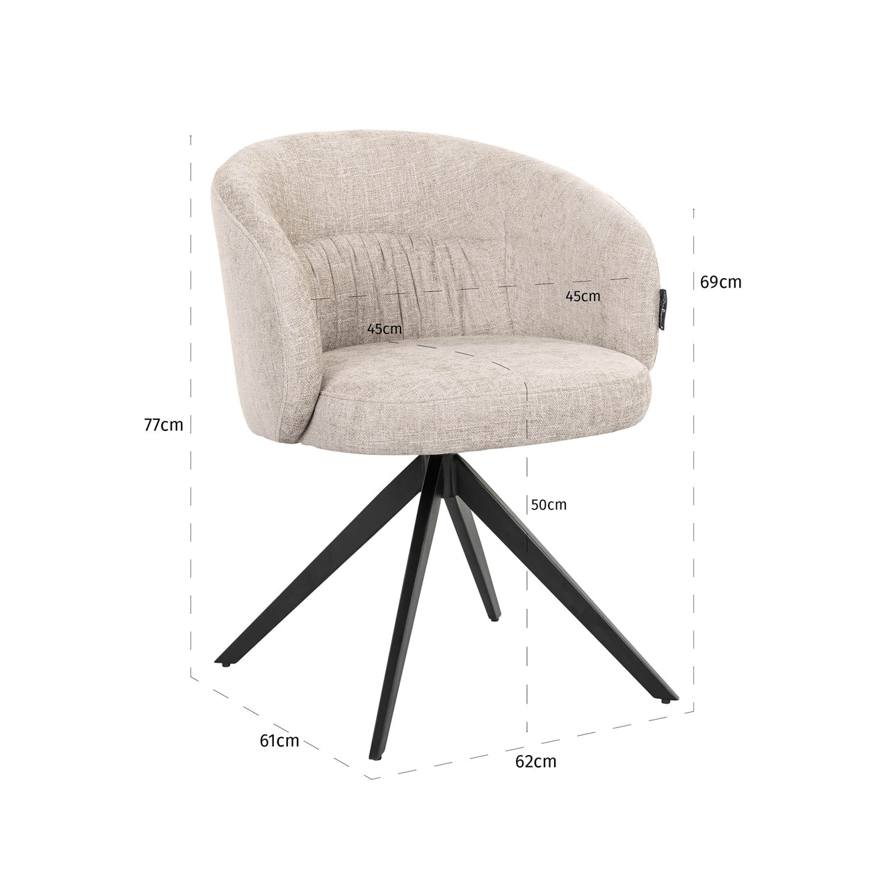 Richmond Interiors Esszimmerstuhl Olivia natural miami swivel Esszimmerstuhl Richmond Interiors