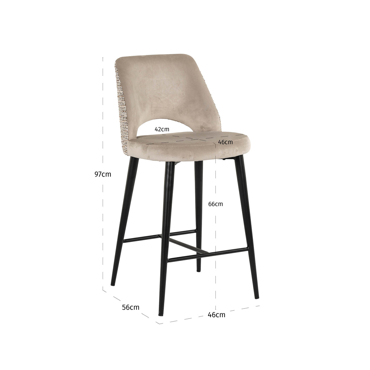 Richmond Interiors Thekenstuhl Tabitha trendy nature fire retardant Thekenstuhl Richmond Interiors