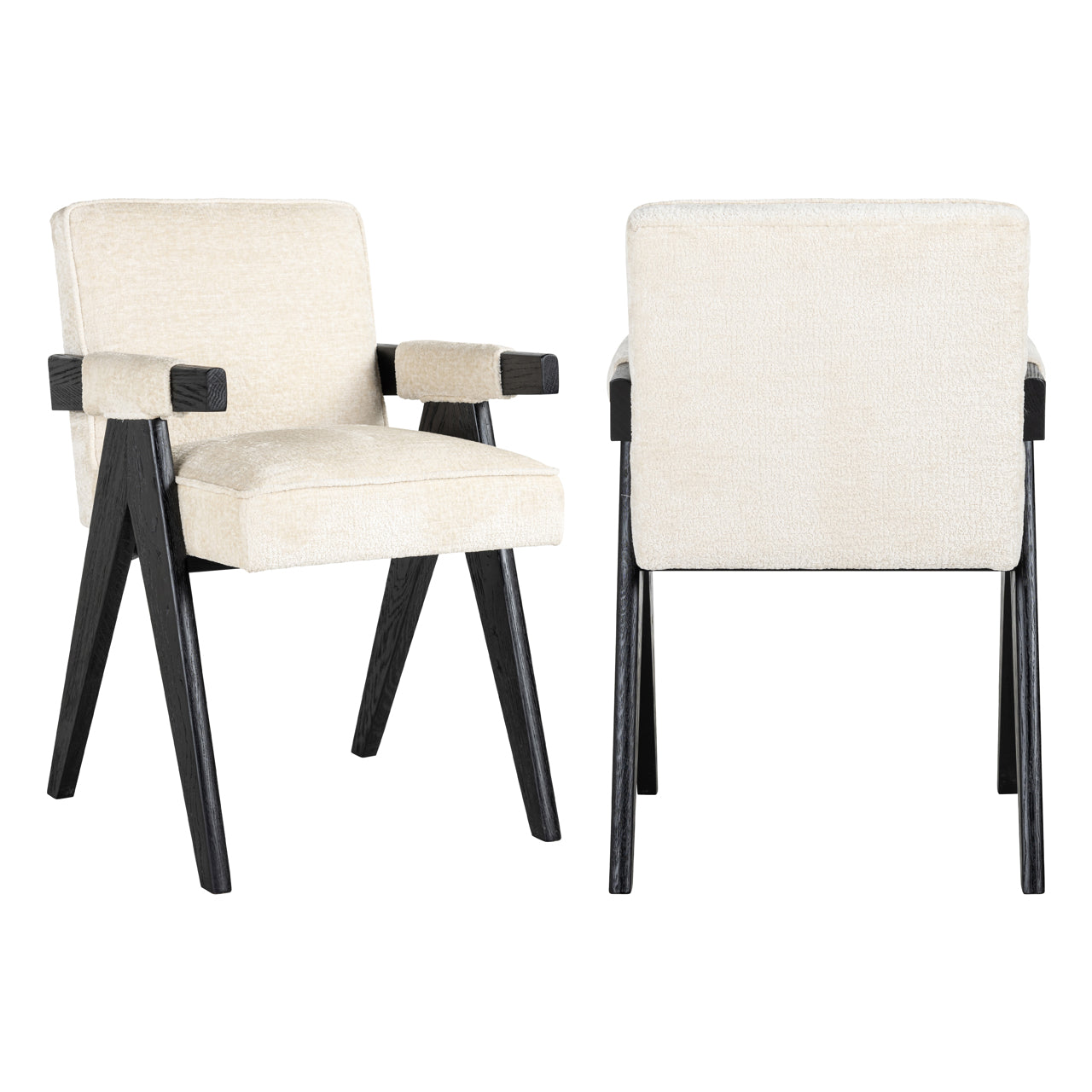 Richmond Interiors Esszimmerstuhl Cooper white chenille Esszimmerstuhl Richmond Interiors