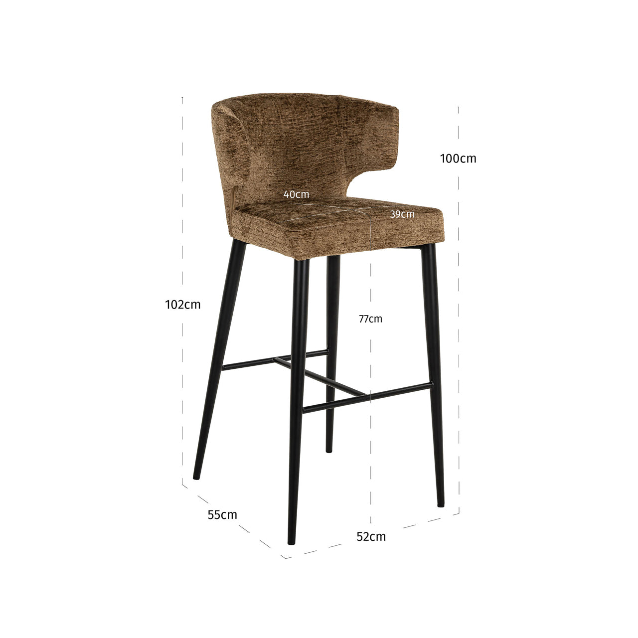 Richmond Interiors bar stool Taylor brandy fusion fire retardant