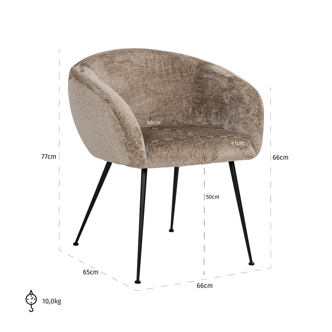 Richmond Interiors Esszimmerstuhl Ruby taupe chenille Esszimmerstuhl Richmond Interiors