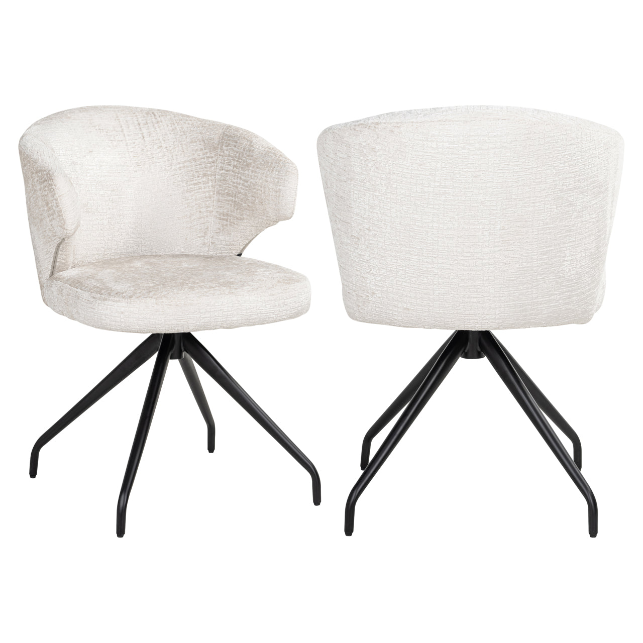 Richmond Interiors Esszimmerstuhl Milly cream fusion swivel