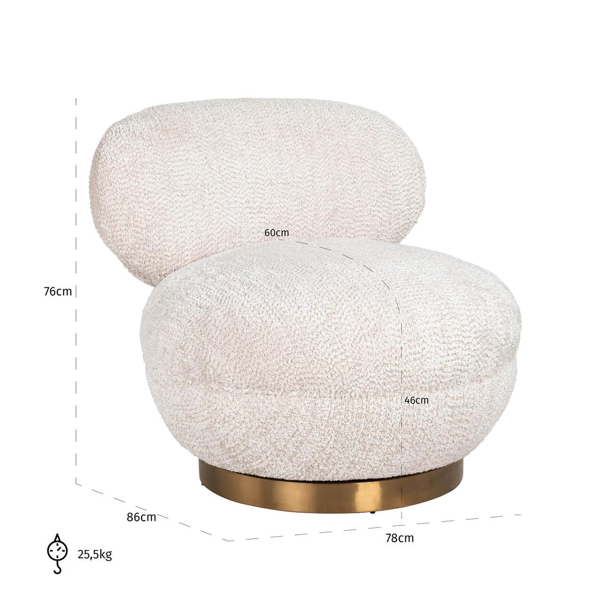 Richmond Interiors Lounge Stuhl Jace lovely cream swivel Richmond Interiors