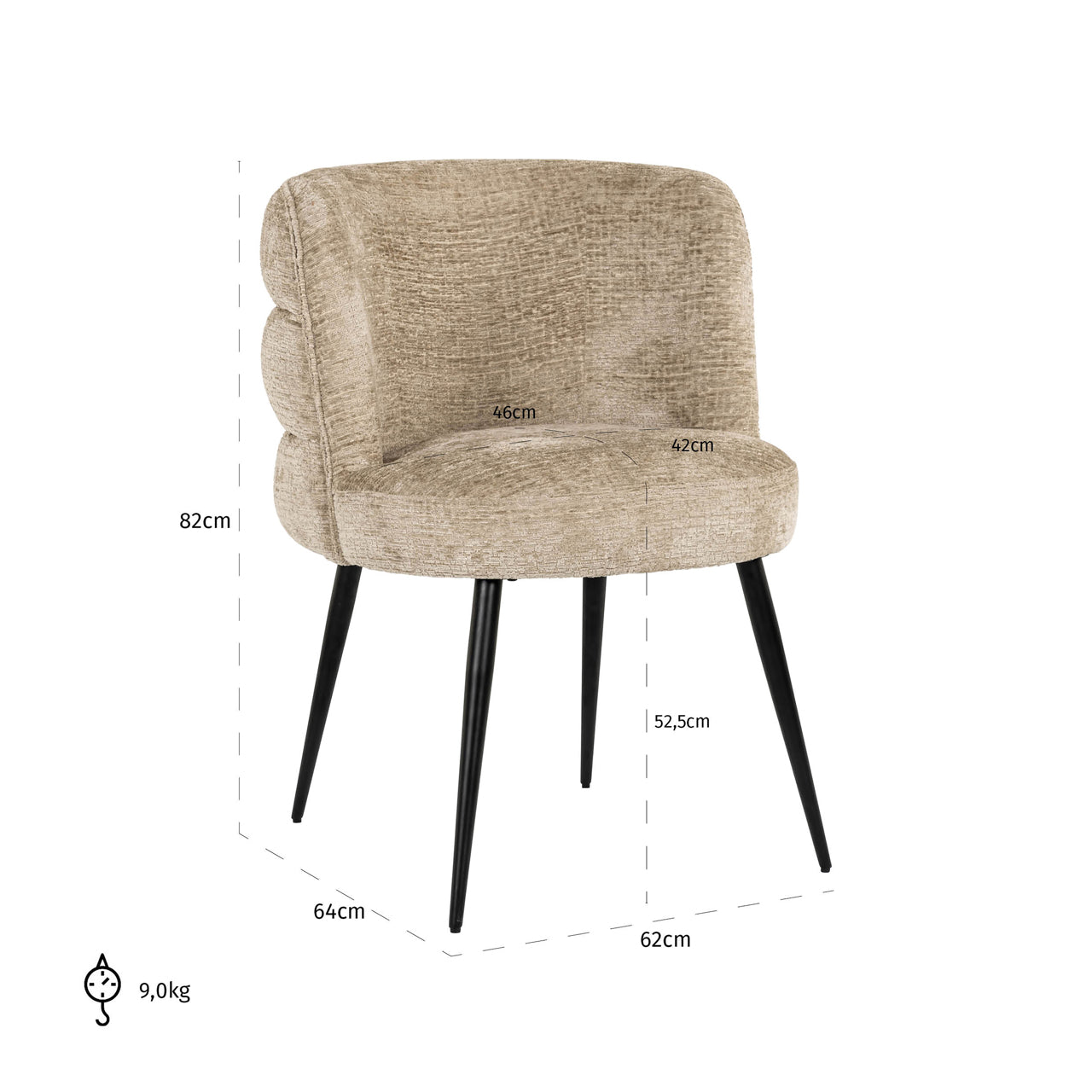 Richmond Interiors Esszimmerstuhl Stella desert fusion fire retardant