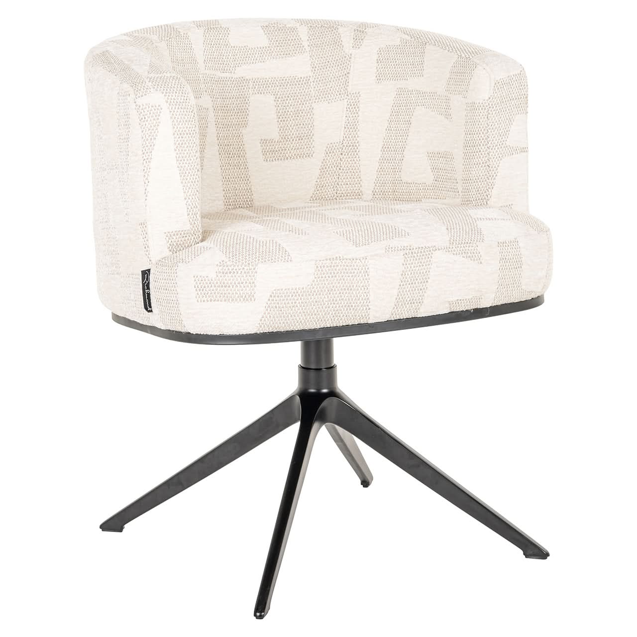 Richmond Interiors Drehsessel Cheyenne – Beige Graffic mit 360° Funktion Esszimmerstühle Richmond Interiors