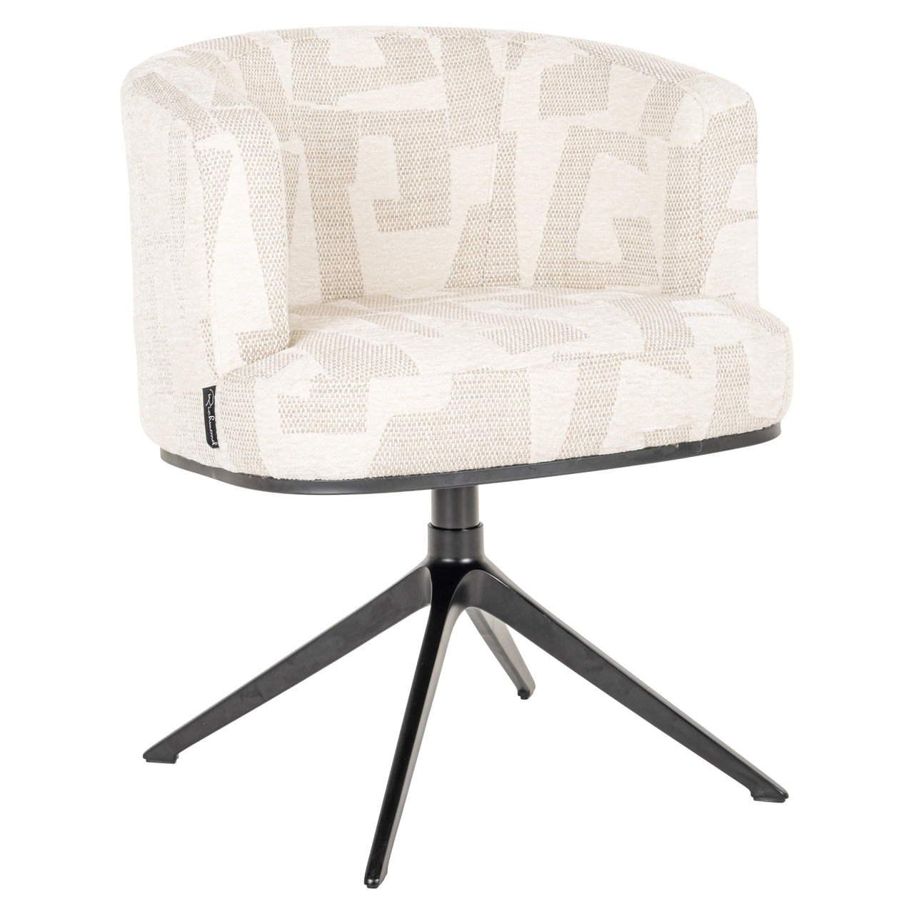 Richmond Interiors Esszimmerstuhl Cheyenne beige graffic swivel Esszimmerstuhl Richmond Interiors